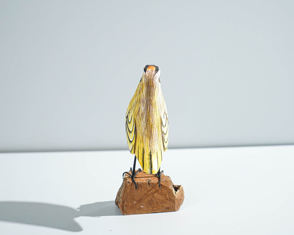 Meadowlark Bird Sculpture, Painted Wood Carving, Wooden Bird Art, Nature, Animal Statue, Housewarming Decor, Best Friend Gift, Gift for Her