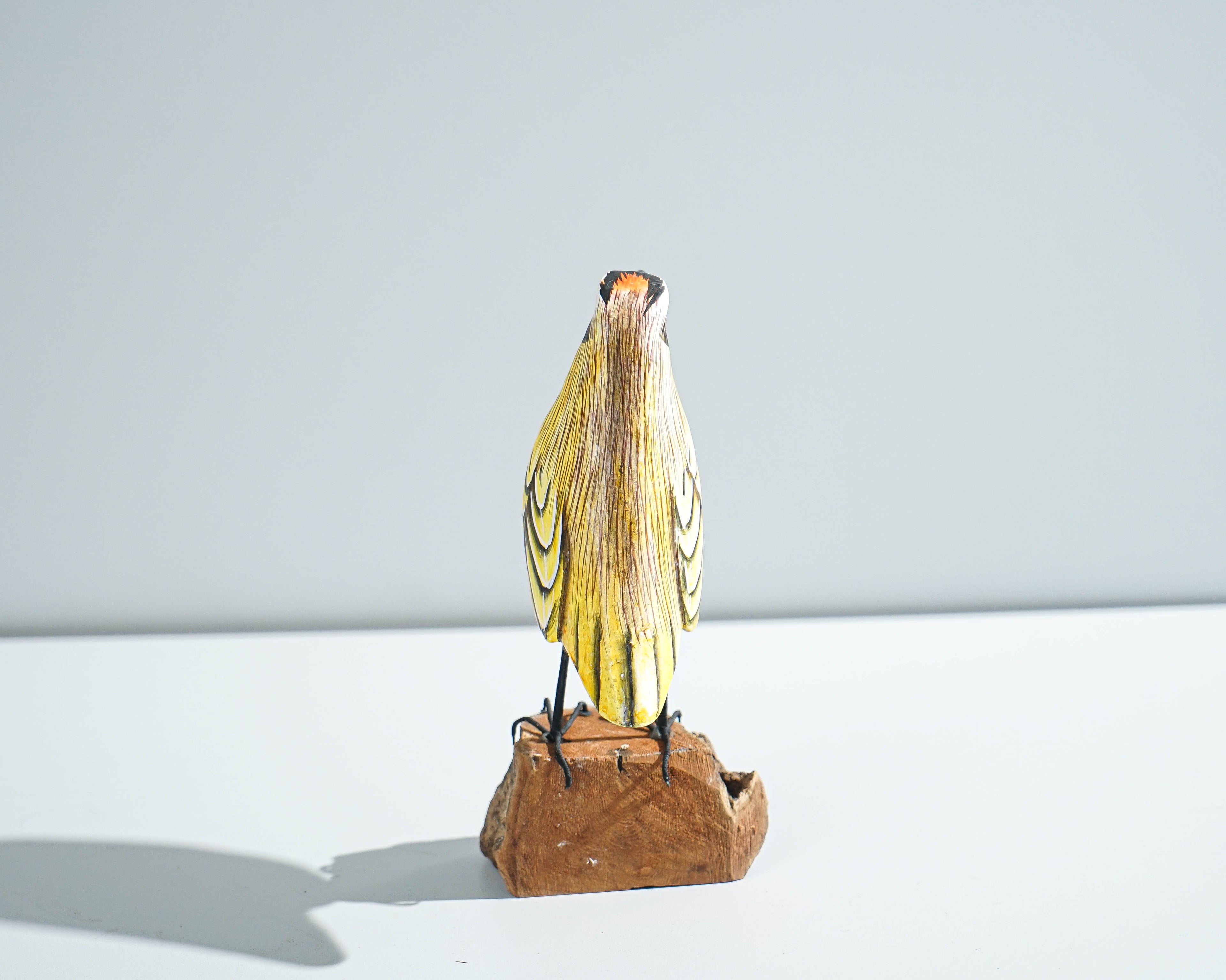 Meadowlark Bird Sculpture, Painted Wood Carving, Wooden Bird Art, Nature, Animal Statue, Housewarming Decor, Best Friend Gift, Gift for Her