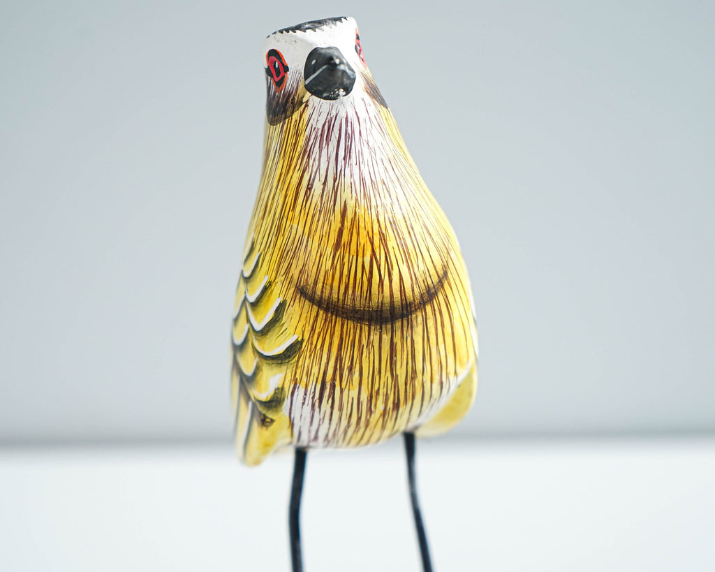 Meadowlark Bird Sculpture, Painted Wood Carving, Wooden Bird Art, Nature, Animal Statue, Housewarming Decor, Best Friend Gift, Gift for Her
