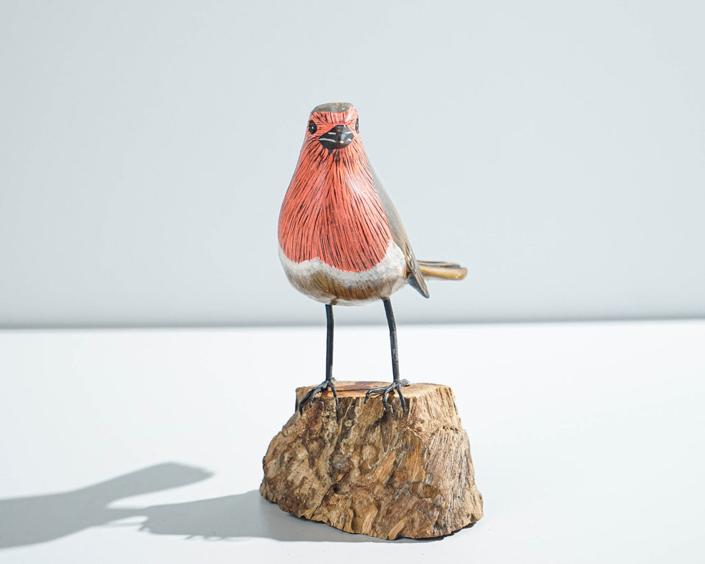 House finch Bird Statue, Painted Wood Carving, Wooden Bird Art, Woodland, Natural Piece, Unique, Aesthetic Room Decor, Gift for Mother