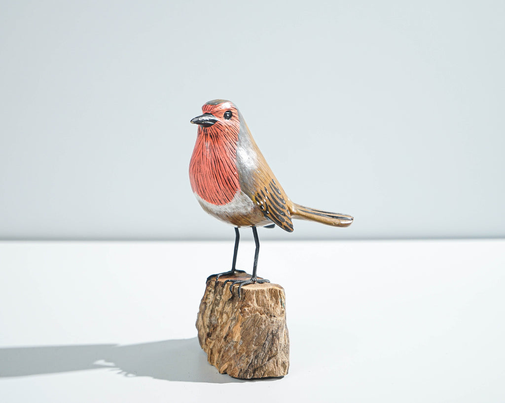House finch Bird Statue, Painted Wood Carving, Wooden Bird Art, Woodland, Natural Piece, Unique, Aesthetic Room Decor, Gift for Mother