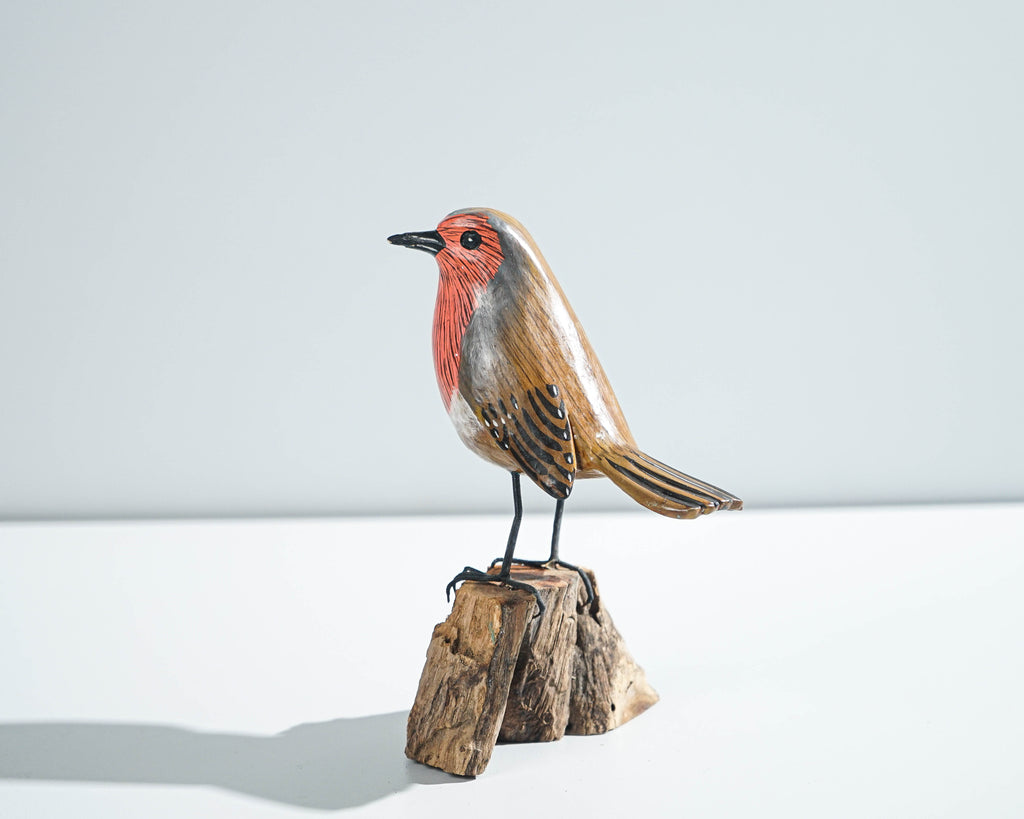 House finch Bird Statue, Painted Wood Carving, Wooden Bird Art, Woodland, Natural Piece, Unique, Aesthetic Room Decor, Gift for Mother
