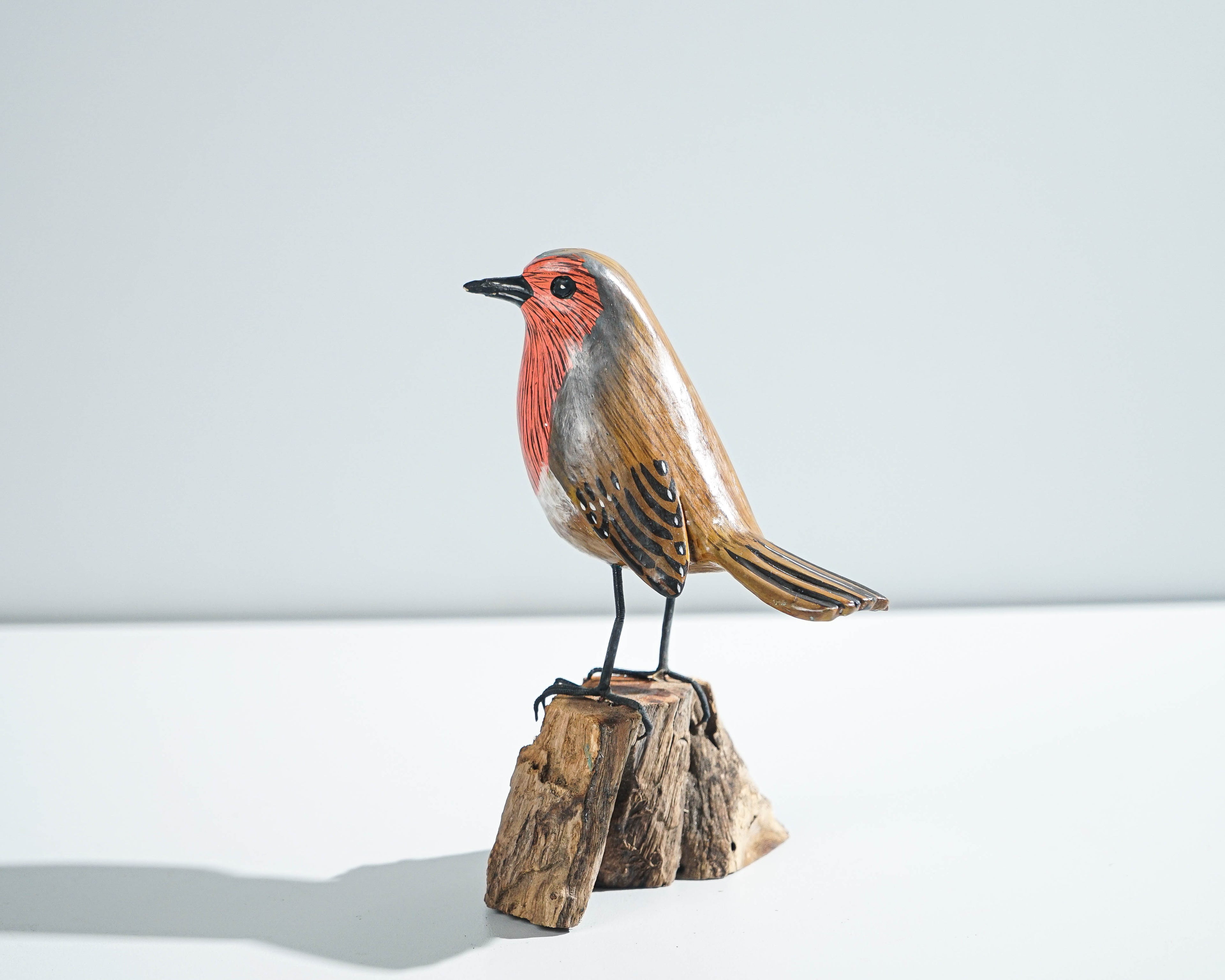 House finch Bird Statue, Painted Wood Carving, Wooden Bird Art, Woodland, Natural Piece, Unique, Aesthetic Room Decor, Gift for Mother