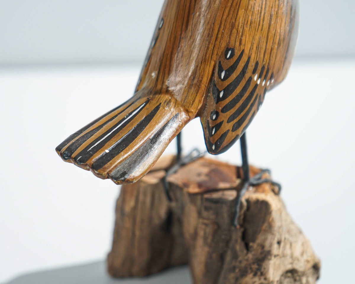 House finch Bird Statue, Painted Wood Carving, Wooden Bird Art, Woodland, Natural Piece, Unique, Aesthetic Room Decor, Gift for Mother