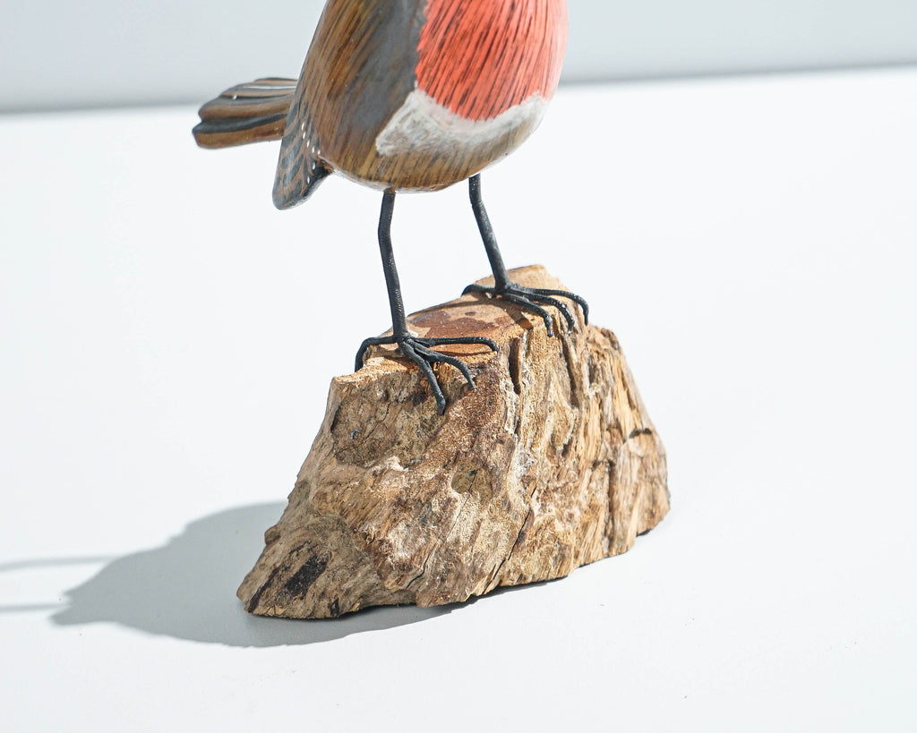 House finch Bird Statue, Painted Wood Carving, Wooden Bird Art, Woodland, Natural Piece, Unique, Aesthetic Room Decor, Gift for Mother