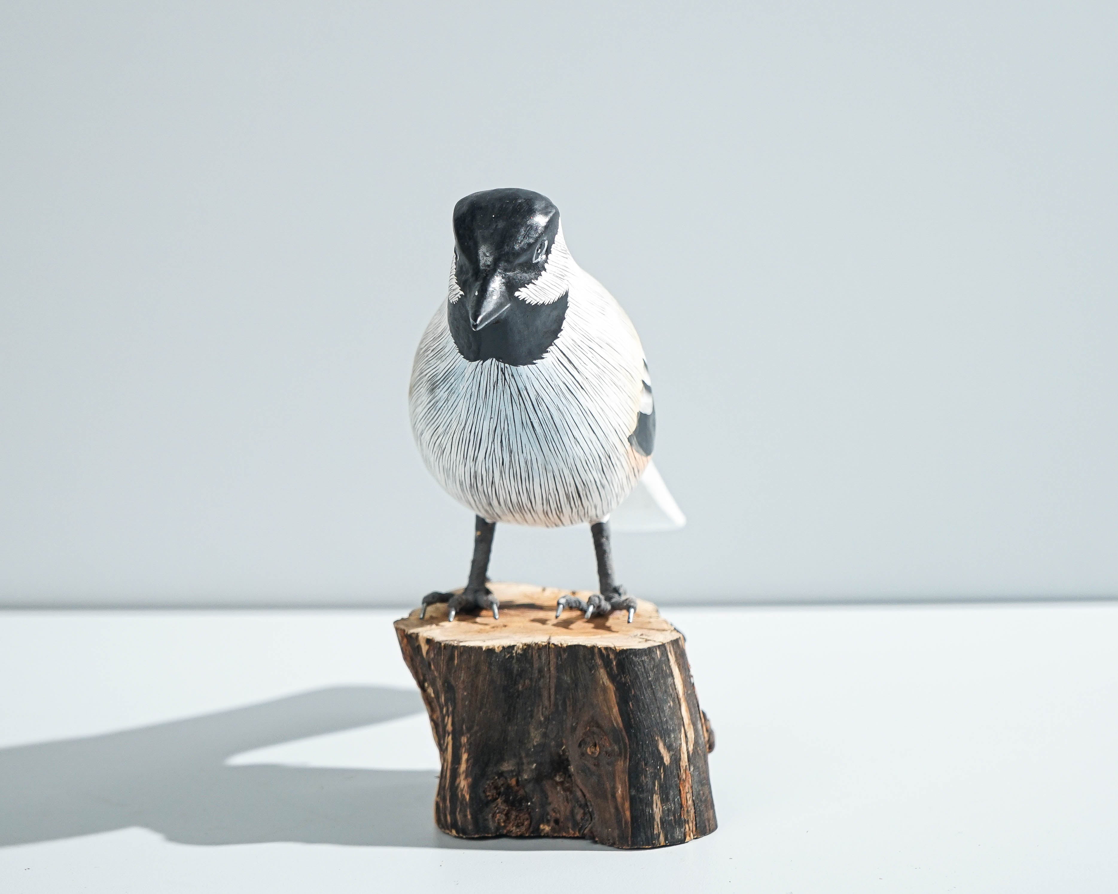 Carolina Chickadee Sculpture 5.7in Tall Hand-Painted Wooden Bird Art