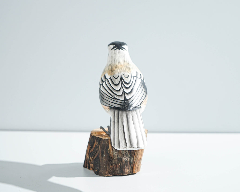 Carolina Chickadee Sculpture 5.7in Tall Hand-Painted Wooden Bird Art