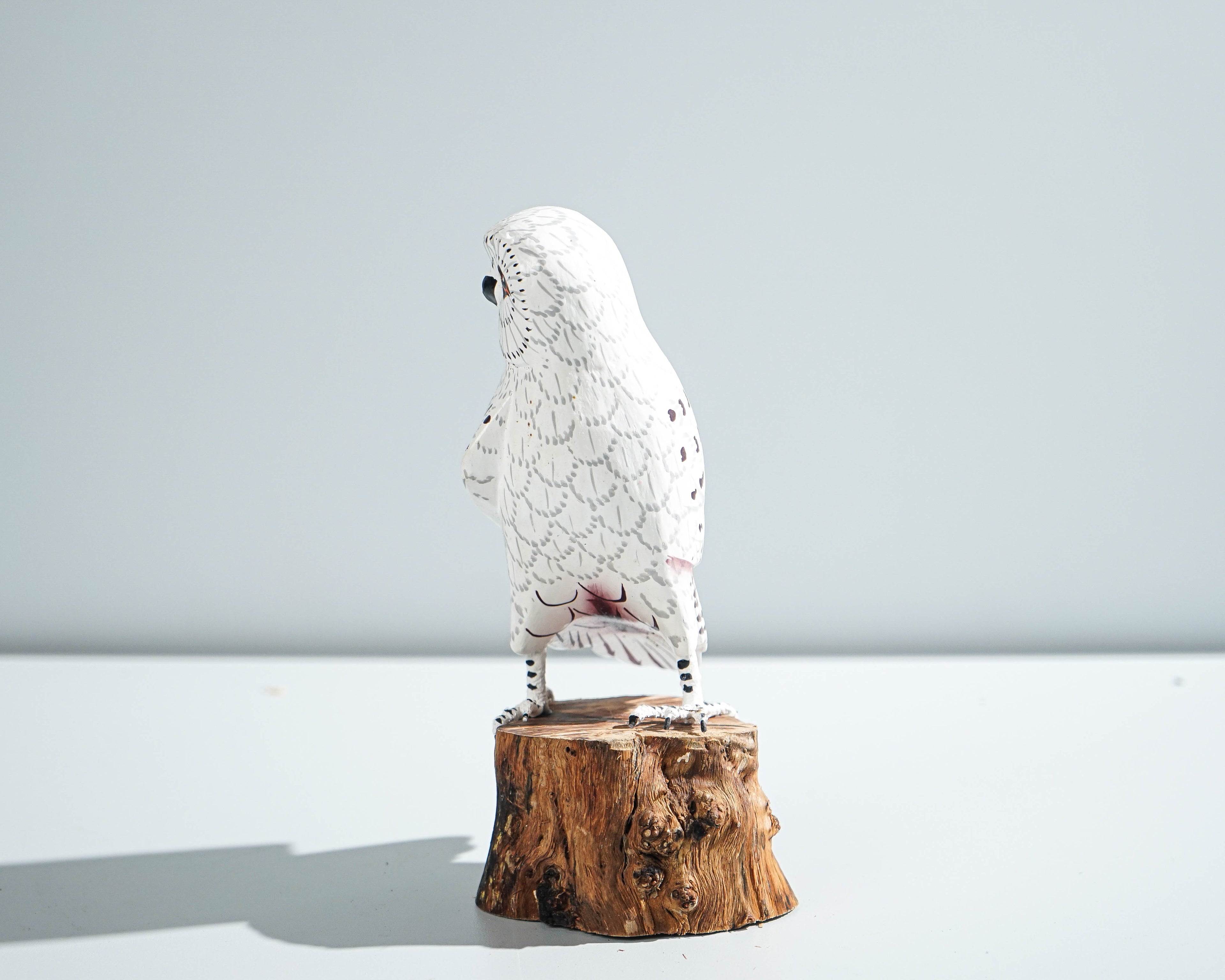Owl Art Statue, Hand Carved Statue, Wooden Bird, Art Sculpture, Painted Bird, Nursery Decor, Handcrafted, Bird Ornament, Memorial Gift