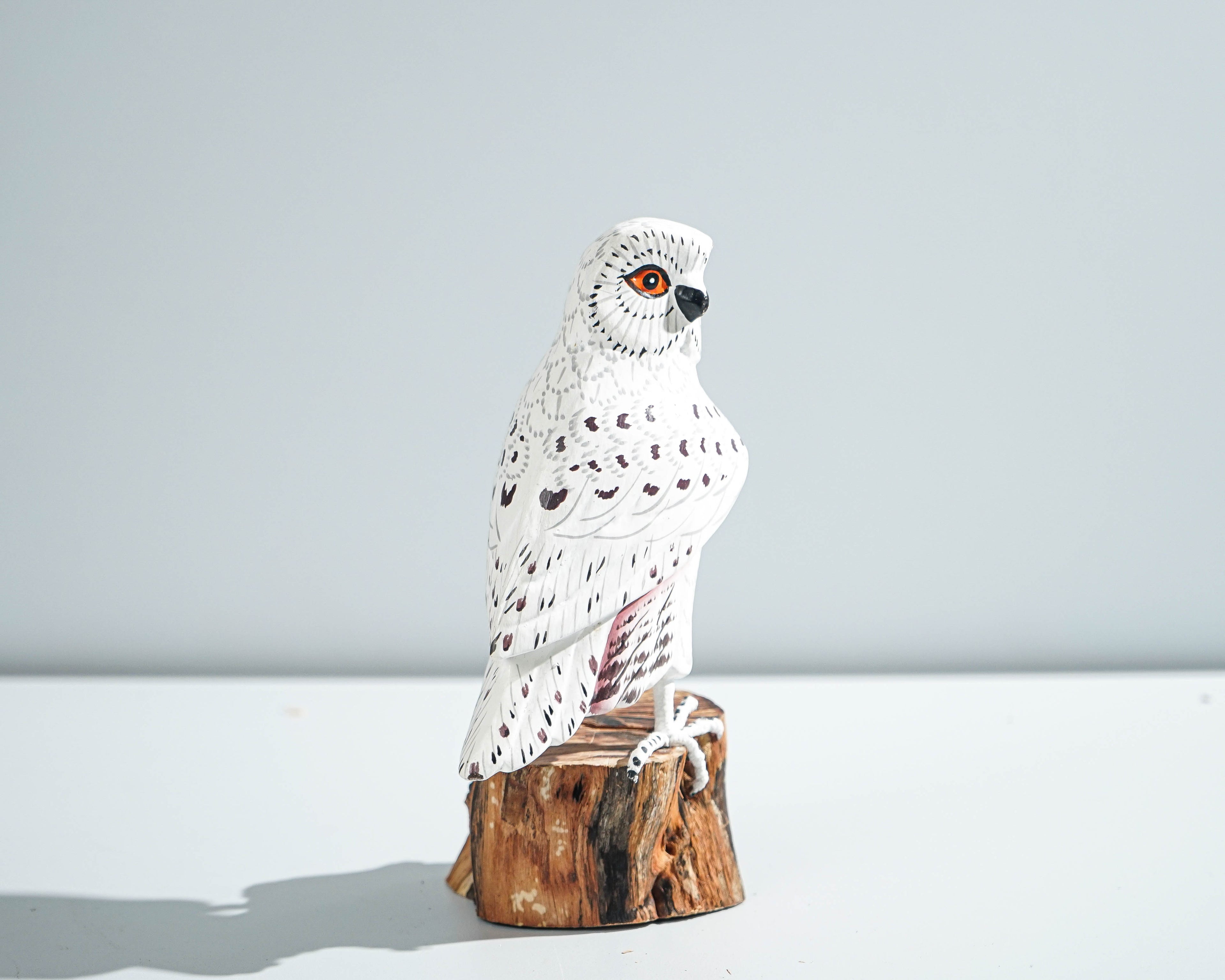 Owl Art Statue, Hand Carved Statue, Wooden Bird, Art Sculpture, Painted Bird, Nursery Decor, Handcrafted, Bird Ornament, Memorial Gift