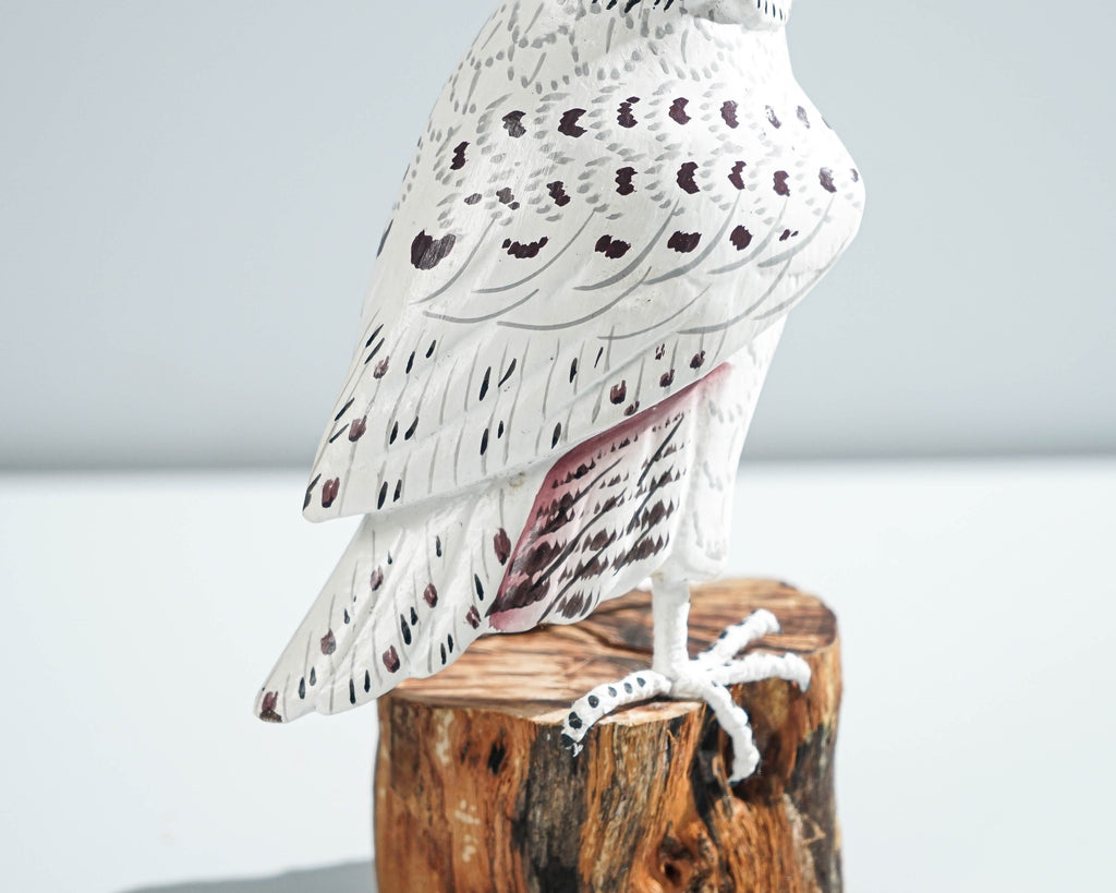 Owl Art Statue, Hand Carved Statue, Wooden Bird, Art Sculpture, Painted Bird, Nursery Decor, Handcrafted, Bird Ornament, Memorial Gift