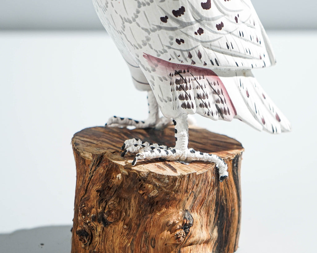 Owl Art Statue, Hand Carved Statue, Wooden Bird, Art Sculpture, Painted Bird, Nursery Decor, Handcrafted, Bird Ornament, Memorial Gift