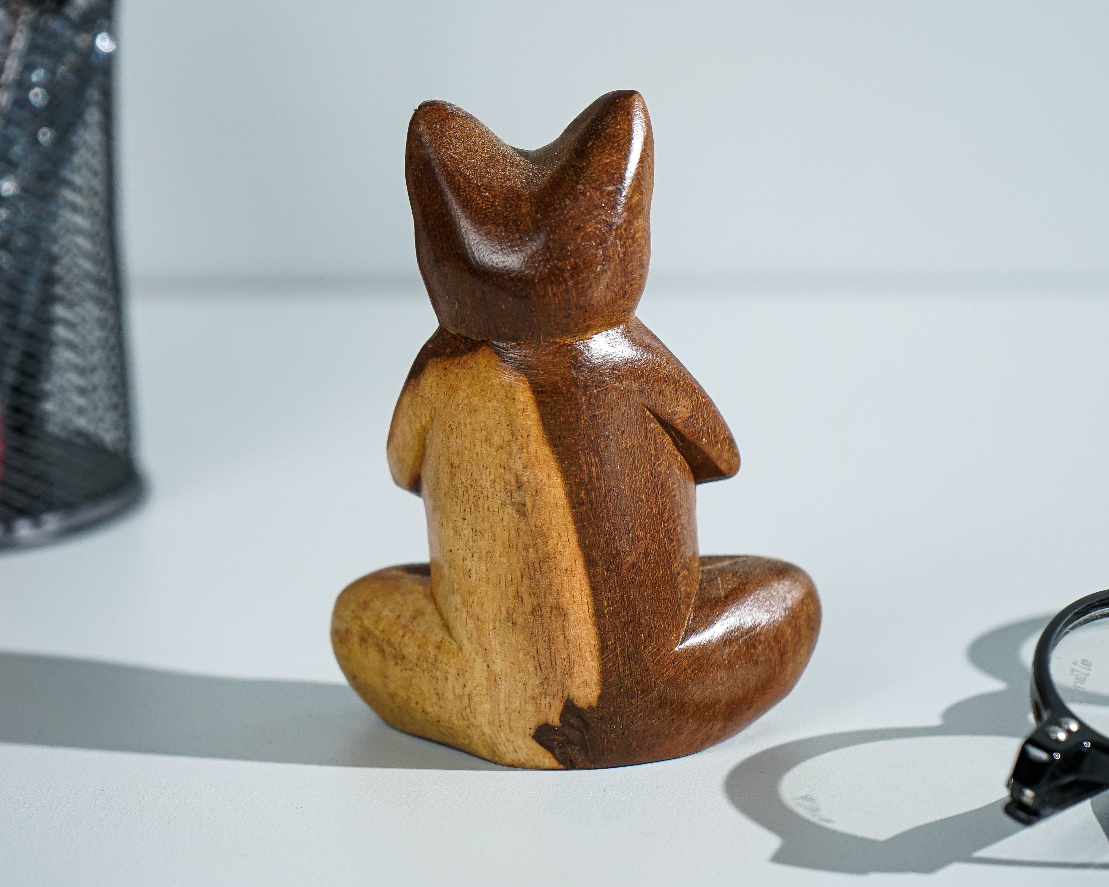 Yoga Cat Sculpture, Cat Figurine, Wood Carving, Artwork, Office Decoration, Meditation, Buddha Cat Statue, Unique Decor, Birthday Gift