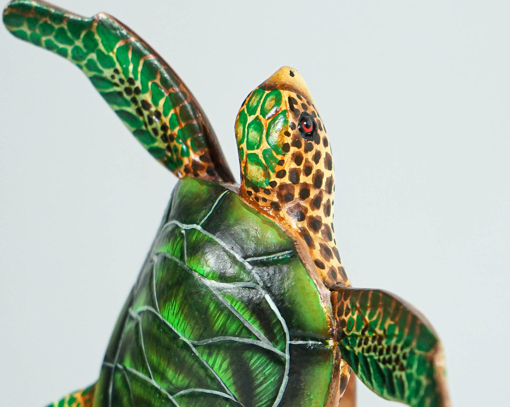 Couple Turtle Sculpture, Green Sea Turtle, Wood Carving, Ocean, Miniature, Handmade Statue, Living Room Decor, Wedding Gift, Lucky Gifts