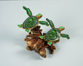 Couple Turtle Sculpture, Green Sea Turtle, Wood Carving, Ocean, Decorative, Handpainted Figurine, Office Decor, Valentines Décor, Lucky Gift