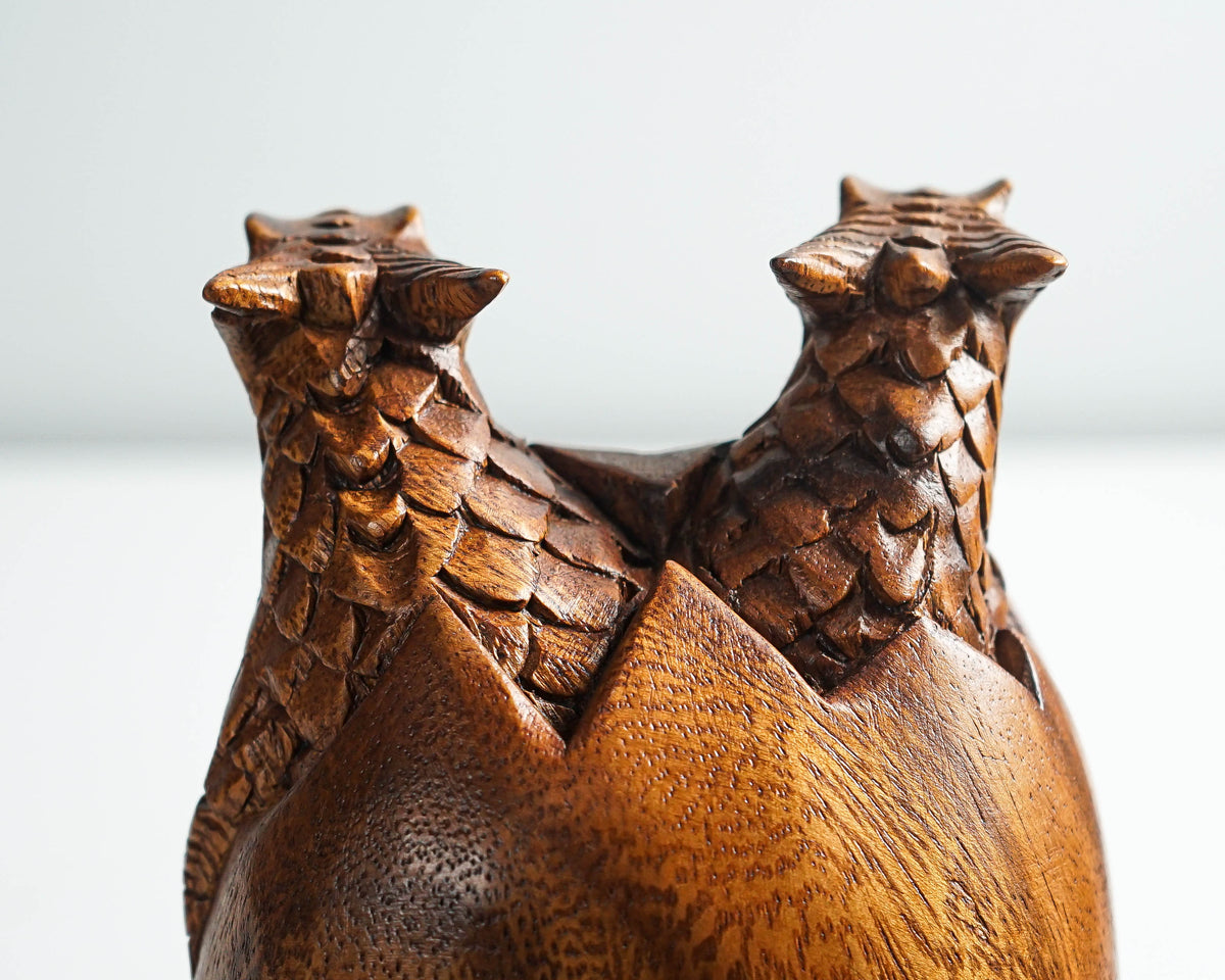 Triplets Baby Dragon Sculpture, Newborn, Egg Wood, Wood Carving, Wooden Statue, Modern Decor, Nursery Decor, Gift for Parents, Gifts for Her