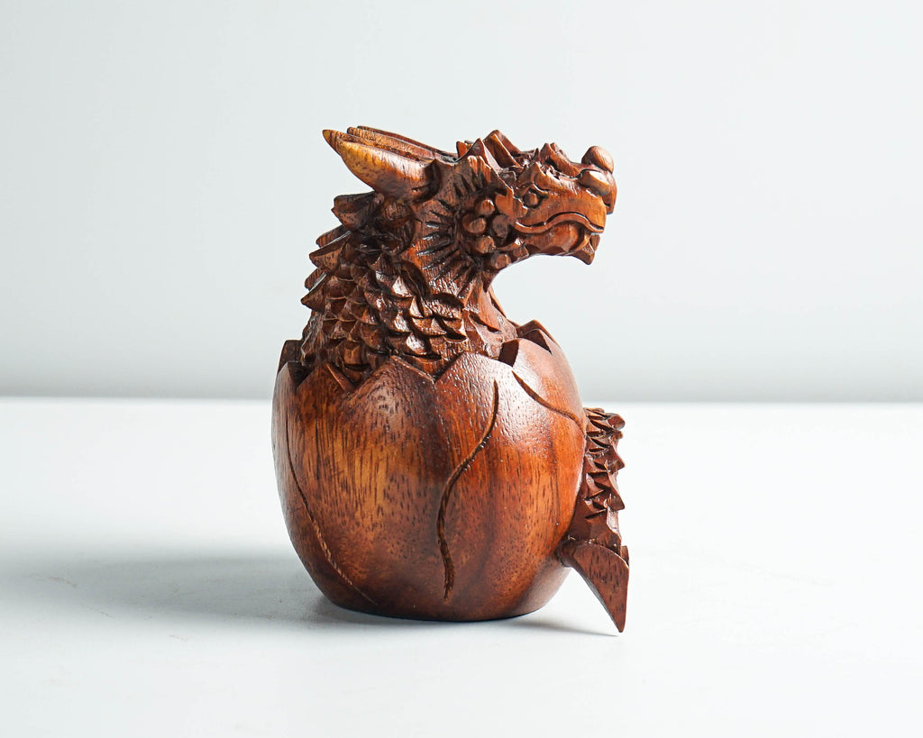 Twins Baby Dragon Sculpture, Chinese Dragon, Newborn, Mystical Animal, Handmade Item, Wooden Figurine, Gift for Grand Parents, Best gift
