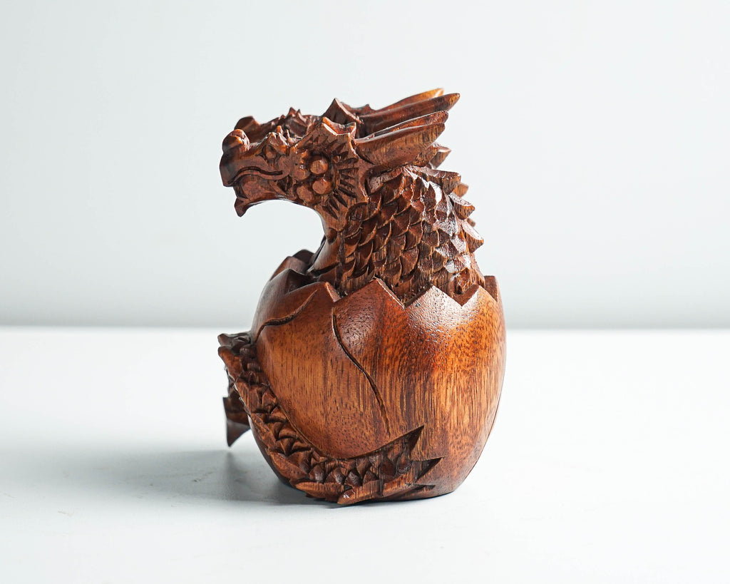 Twins Baby Dragon Sculpture, Chinese Dragon, Newborn, Mystical Animal, Handmade Item, Wooden Figurine, Gift for Grand Parents, Best gift