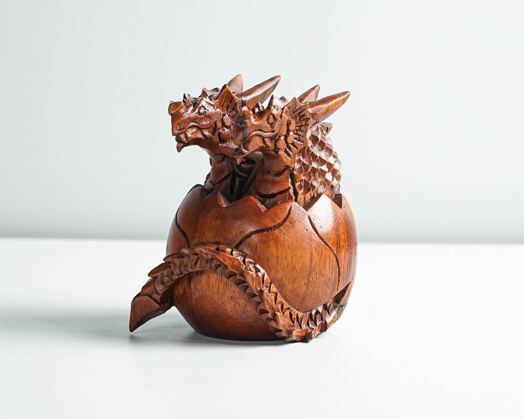 Twins Baby Dragon Sculpture, Chinese Dragon, Newborn, Mystical Animal, Handmade Item, Wooden Figurine, Gift for Grand Parents, Best gift