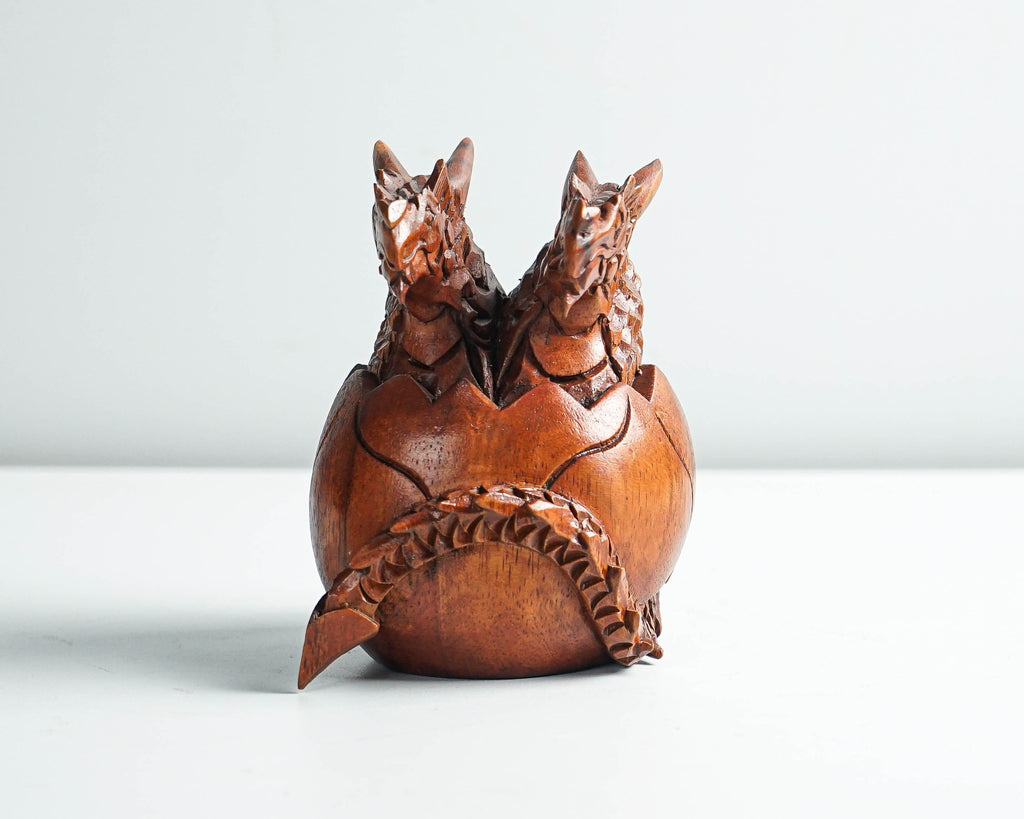 Twins Baby Dragon Sculpture, Chinese Dragon, Newborn, Mystical Animal, Handmade Item, Wooden Figurine, Gift for Grand Parents, Best gift