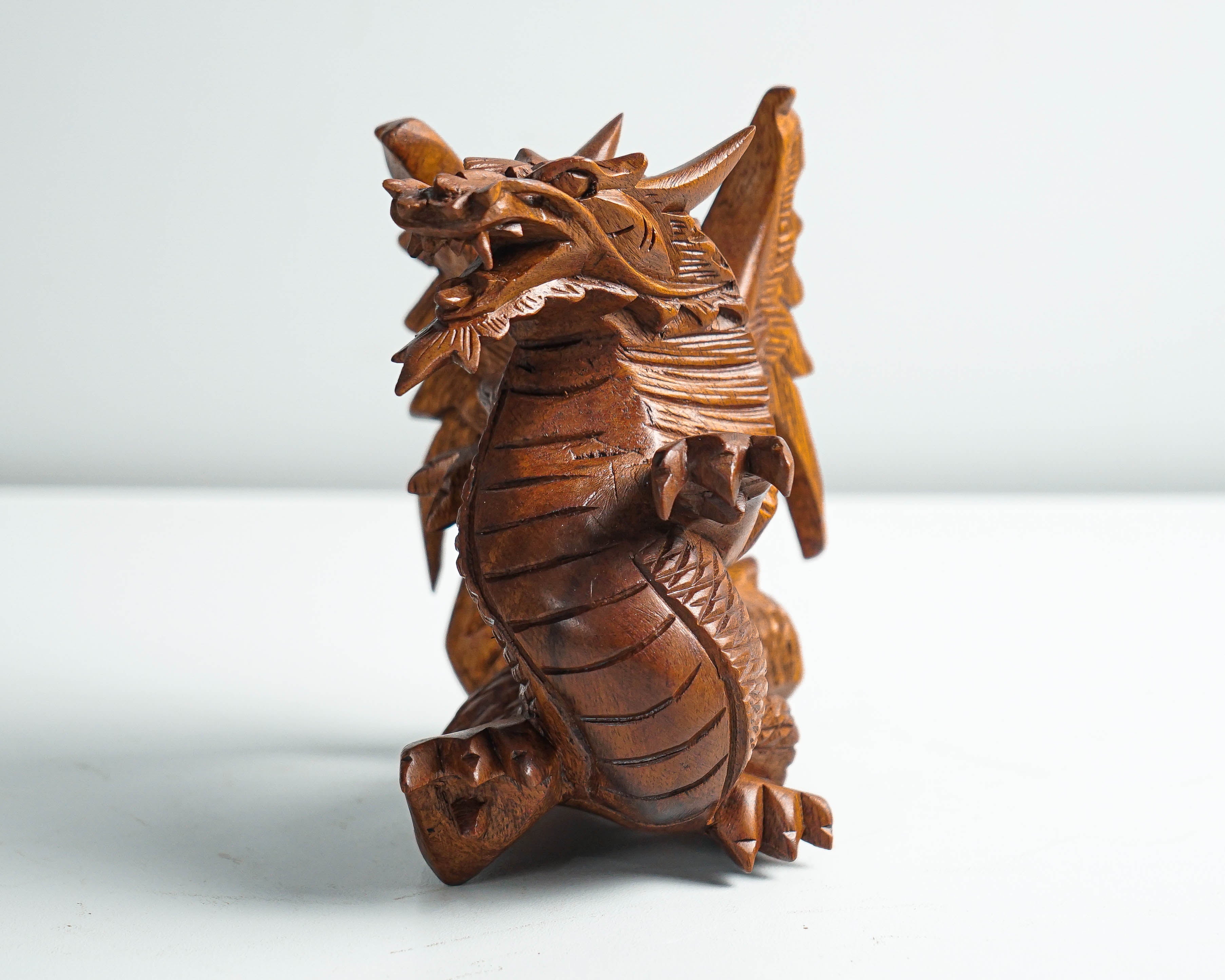 Wooden Dragon Statue, Unique Sculpture, Chinese Dragon, Mystical Animal, Unique Statue, Handmade, Home Decor, Gift for Her, Birthday Gift