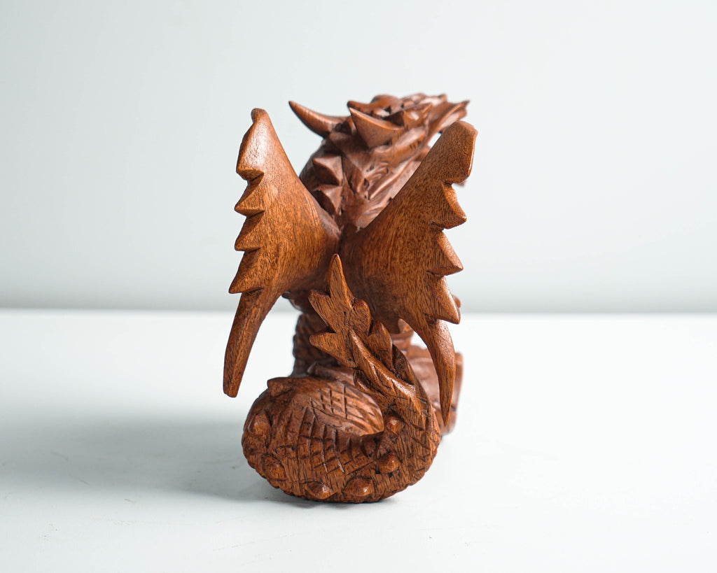 Wooden Dragon Statue, Unique Sculpture, Chinese Dragon, Mystical Animal, Unique Statue, Handmade, Home Decor, Gift for Her, Birthday Gift