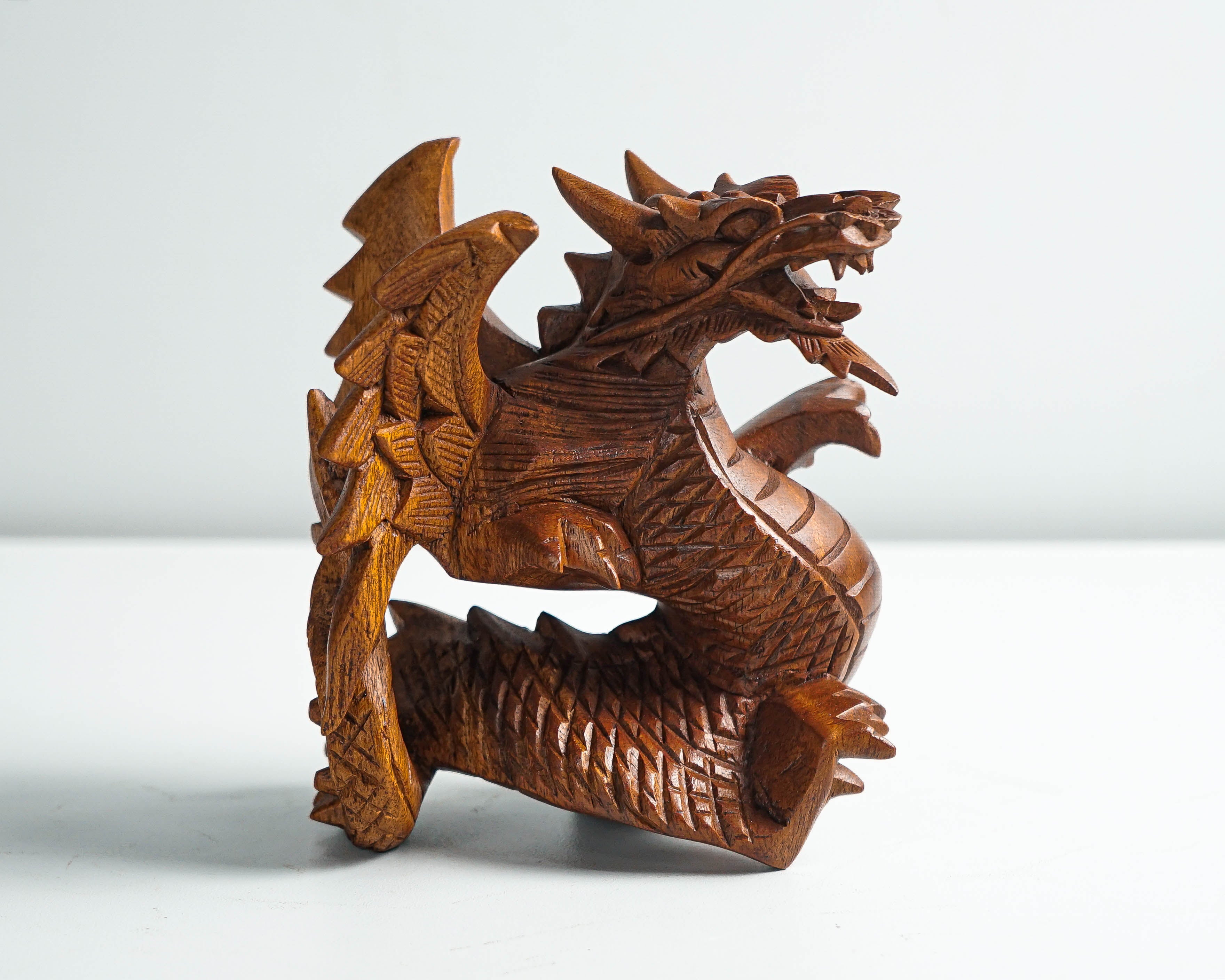 Wooden Dragon Statue, Unique Sculpture, Chinese Dragon, Mystical Animal, Unique Statue, Handmade, Home Decor, Gift for Her, Birthday Gift