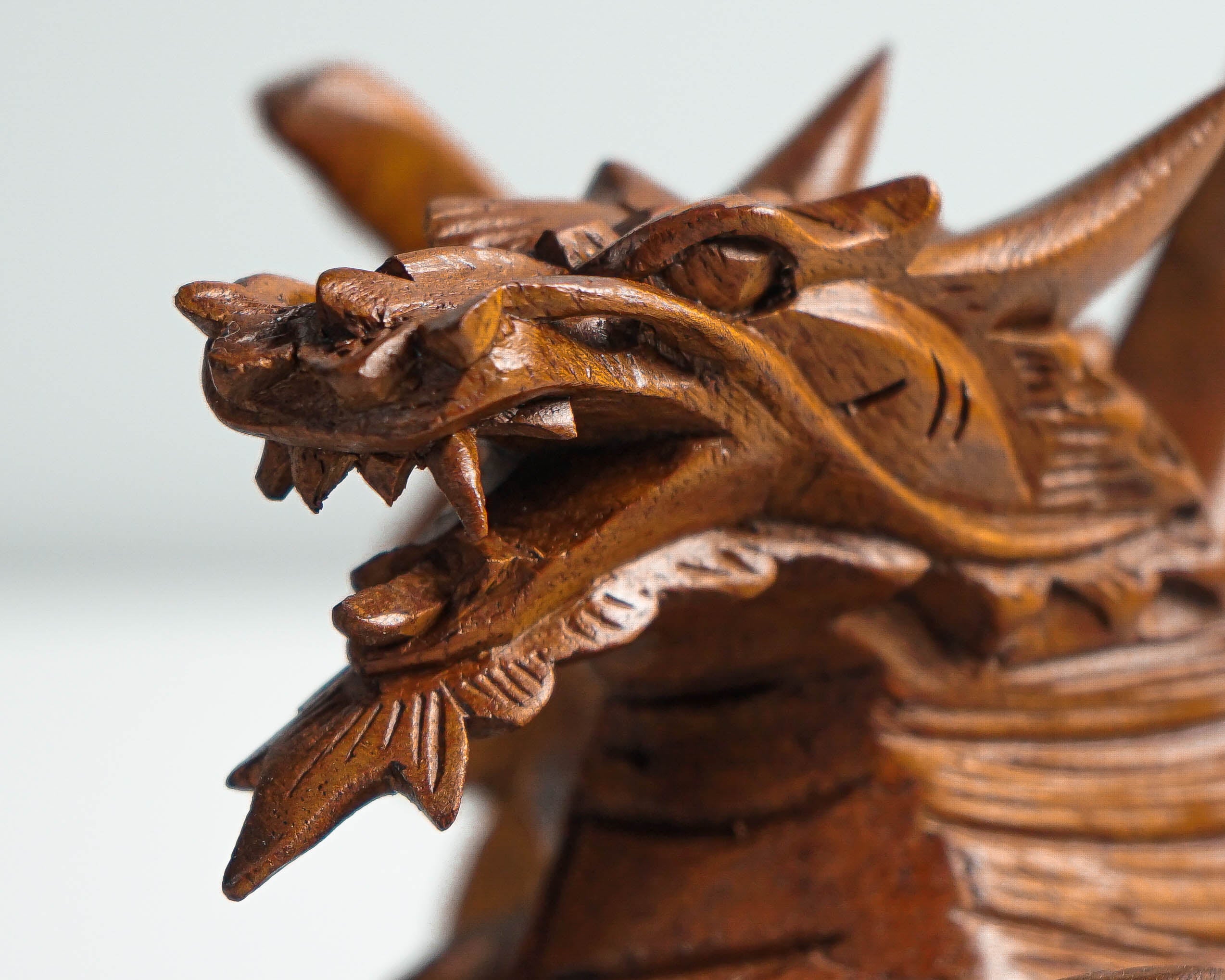 Wooden Dragon Statue, Unique Sculpture, Chinese Dragon, Mystical Animal, Unique Statue, Handmade, Home Decor, Gift for Her, Birthday Gift