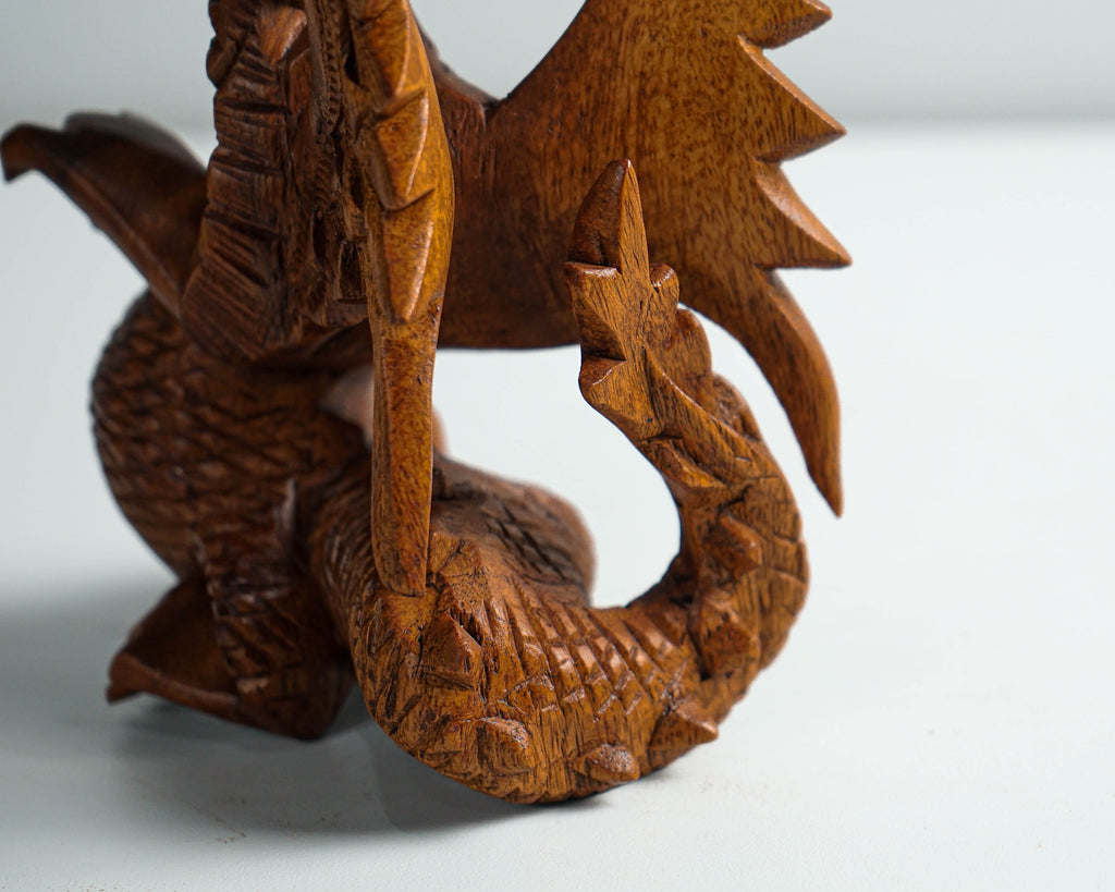 Wooden Dragon Statue, Unique Sculpture, Chinese Dragon, Mystical Animal, Unique Statue, Handmade, Home Decor, Gift for Her, Birthday Gift