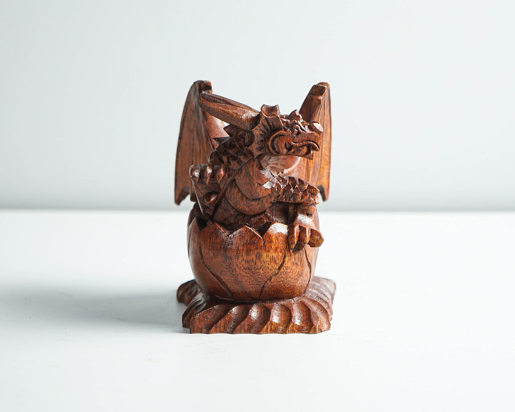 Newborn Dragon Sculpture, Baby Egg, Mystical Animal, Art, Wood Carving, Wooden Figurine, Gift for Him, Birthday Gift, Gift for friend
