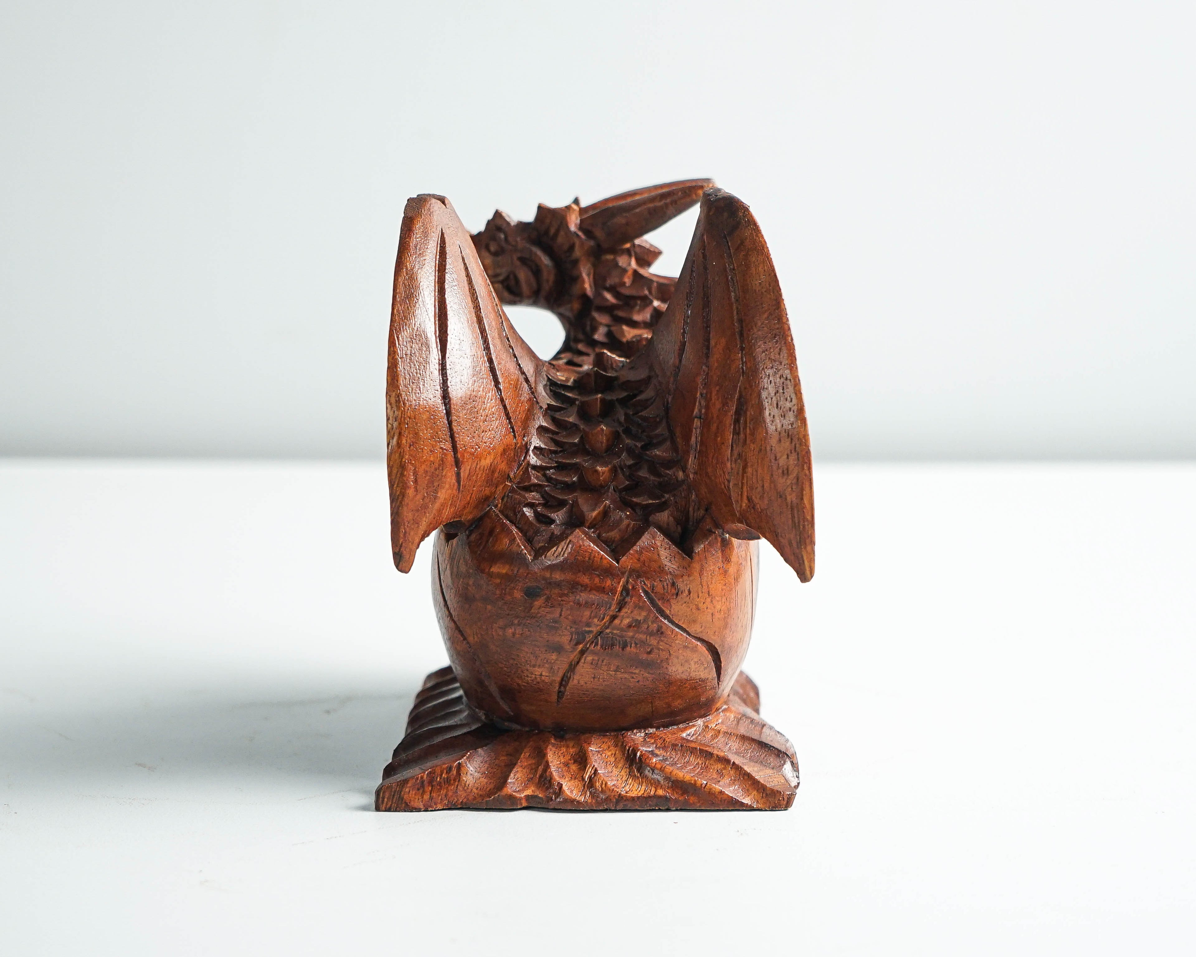 Newborn Dragon Sculpture, Baby Egg, Mystical Animal, Art, Wood Carving, Wooden Figurine, Gift for Him, Birthday Gift, Gift for friend