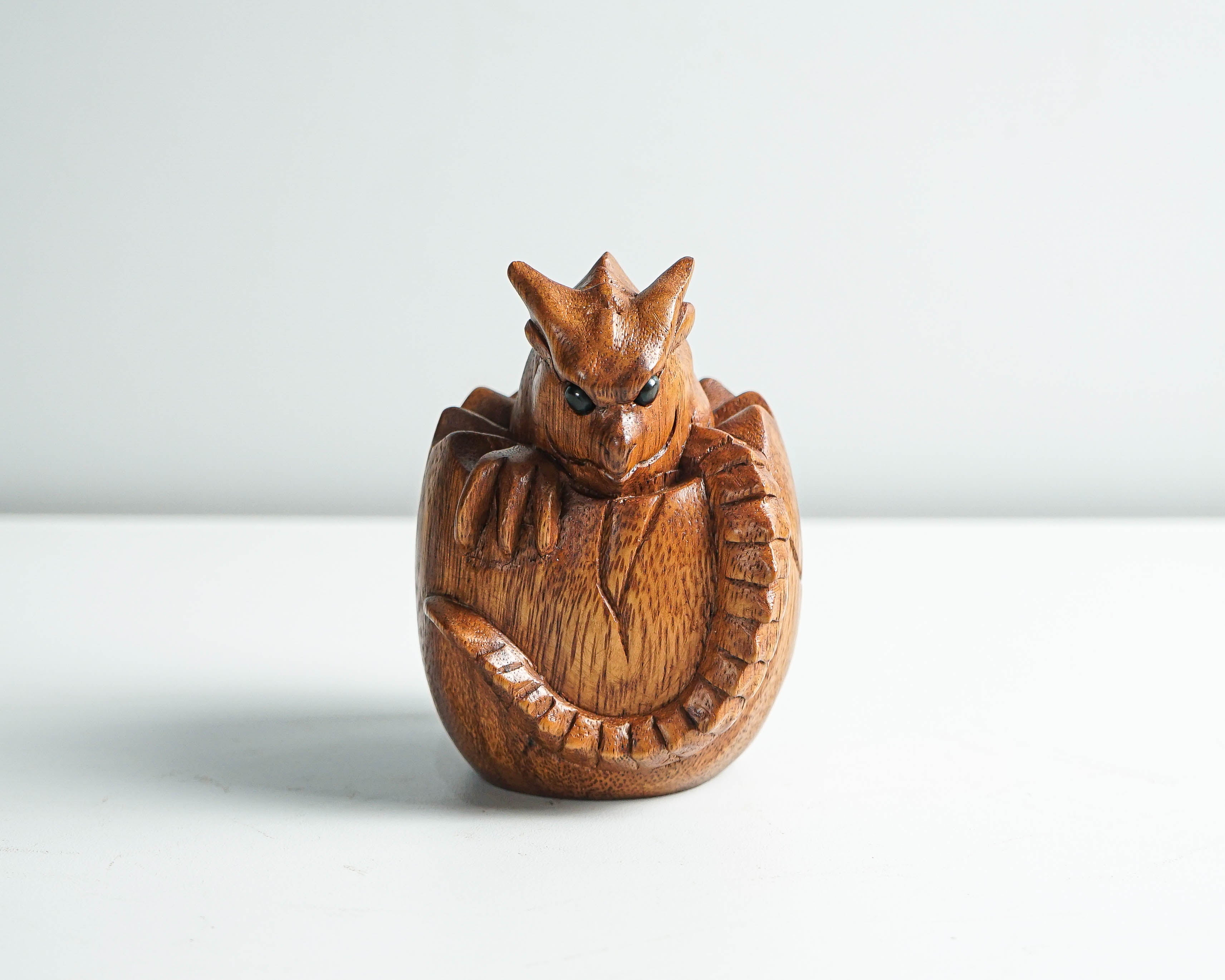 Baby Dragon Hatching From an Egg, Cute Baby Dragon, Mystical Animal, Art, Wood Carving, Wooden Figurine, Gift for Mother, Housewarming Gift