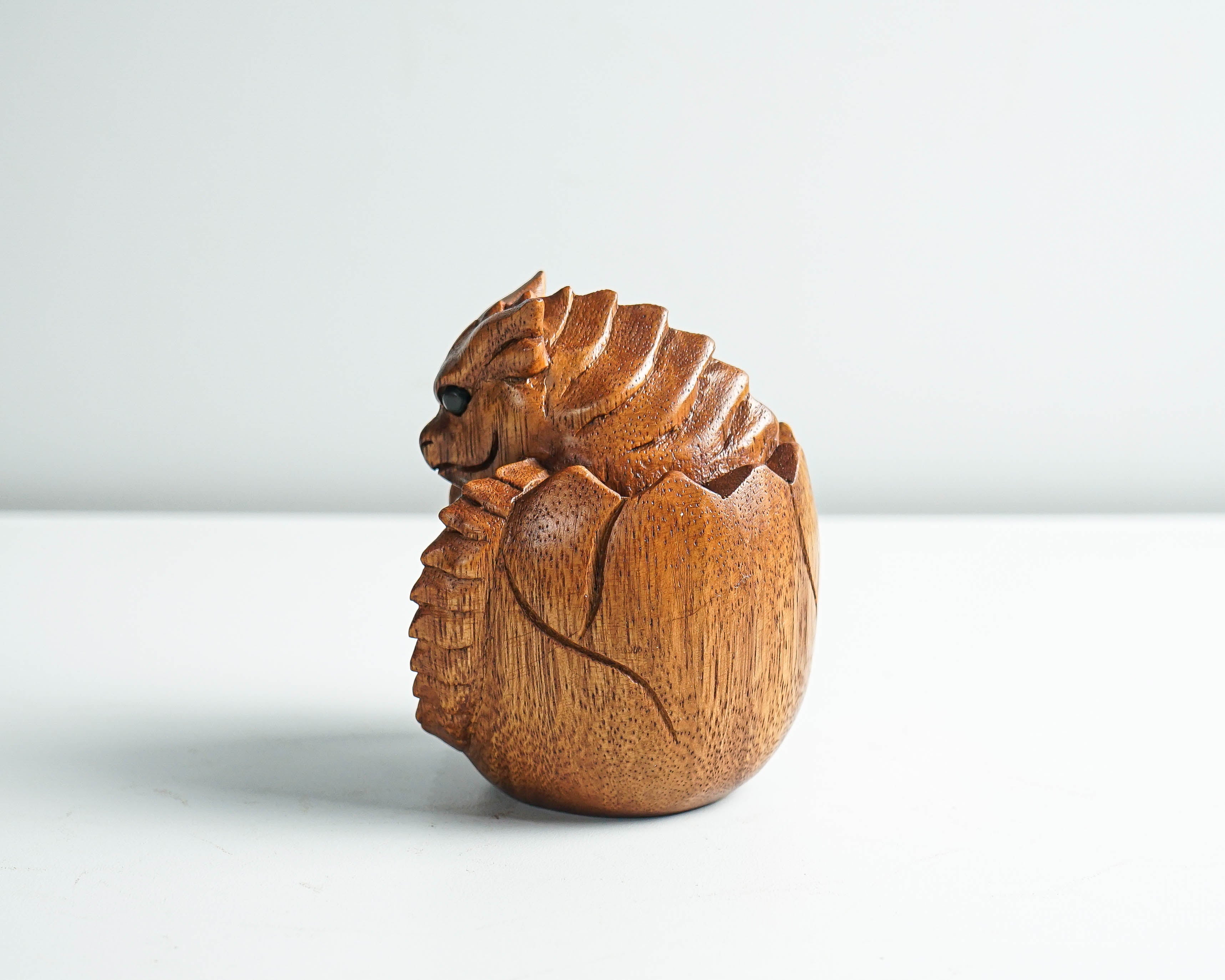 Baby Dragon Hatching From an Egg, Cute Baby Dragon, Mystical Animal, Art, Wood Carving, Wooden Figurine, Gift for Mother, Housewarming Gift