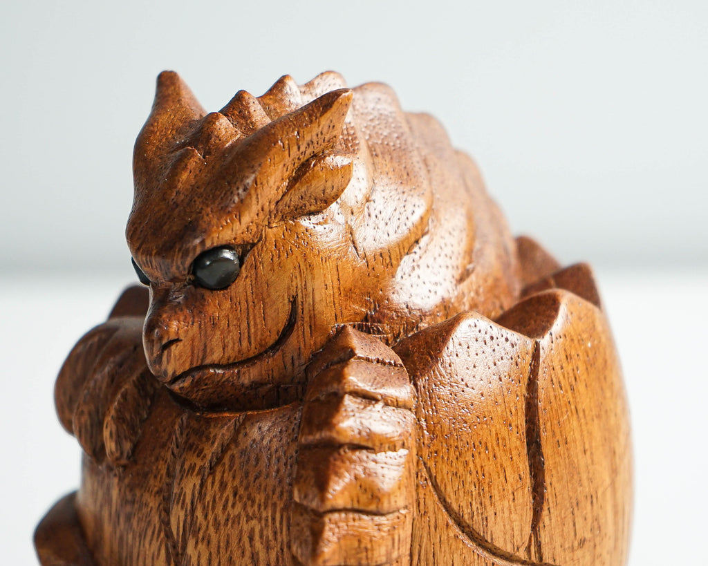 Baby Dragon Hatching From an Egg, Cute Baby Dragon, Mystical Animal, Art, Wood Carving, Wooden Figurine, Gift for Mother, Housewarming Gift