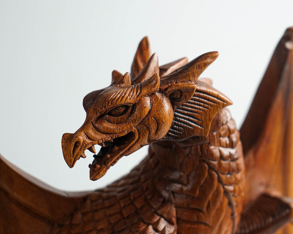 Wooden Dragon Statue, Unique Sculpture, Chinese Dragon, Mystical Animal, Hand carving, Aesthetic Room Decor, Best Friend gift, Dragon Gift