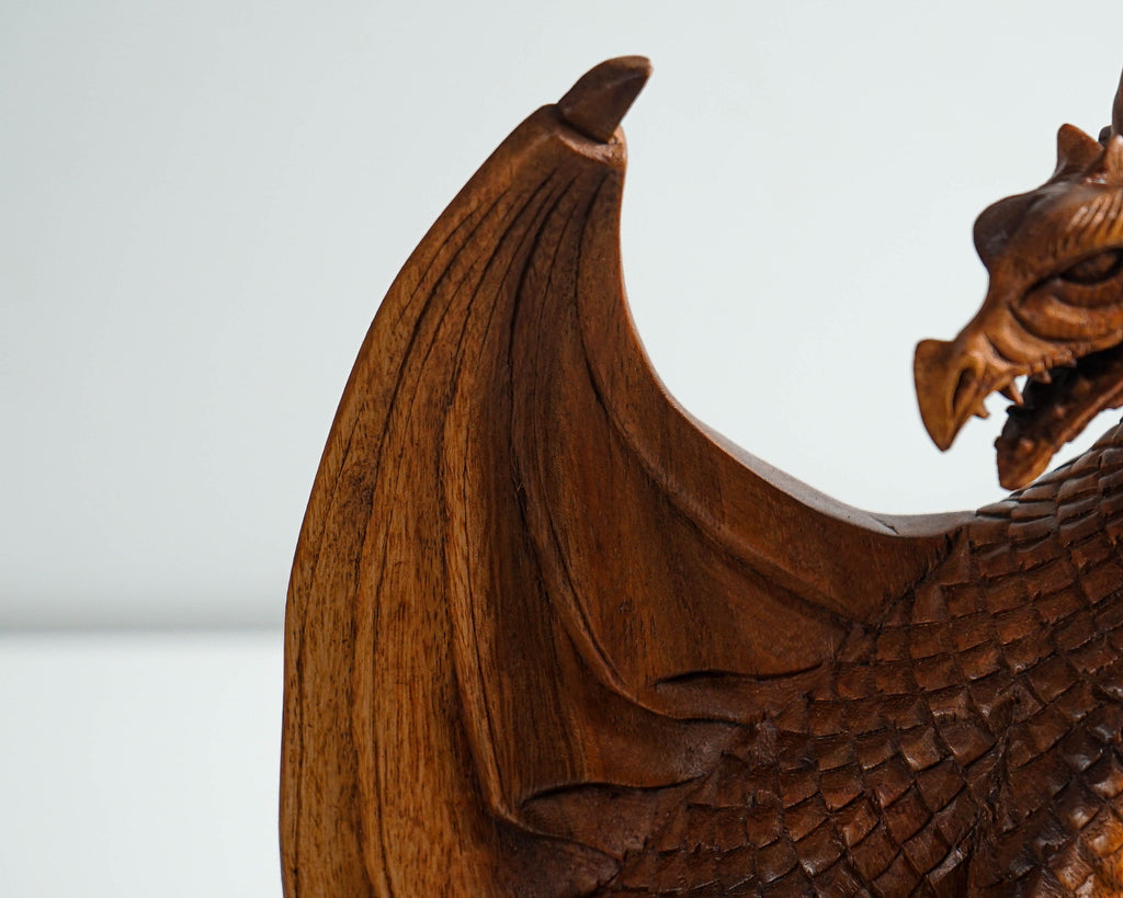 Wooden Dragon Statue, Unique Sculpture, Chinese Dragon, Mystical Animal, Hand carving, Aesthetic Room Decor, Best Friend gift, Dragon Gift