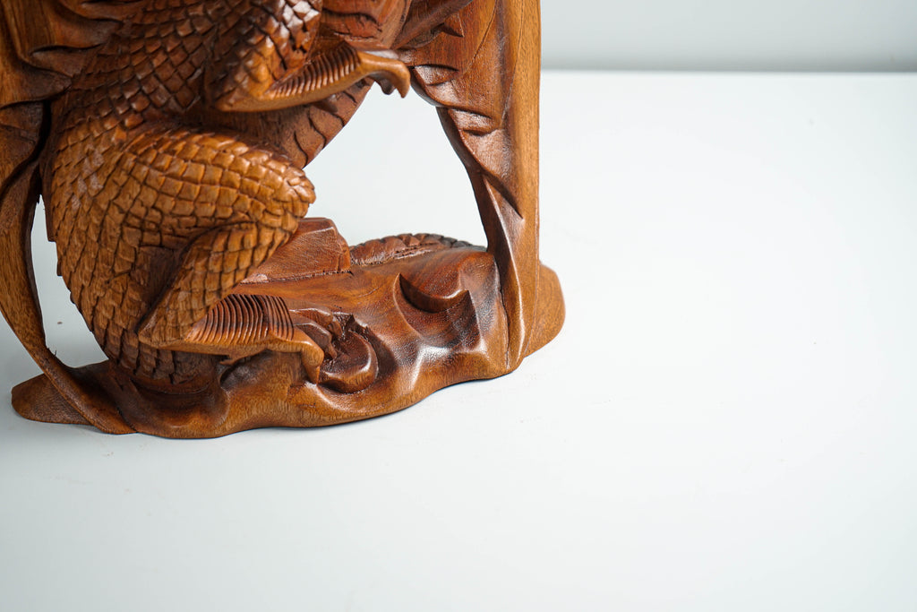 Wooden Dragon Statue, Unique Sculpture, Chinese Dragon, Mystical Animal, Hand carving, Aesthetic Room Decor, Best Friend gift, Dragon Gift