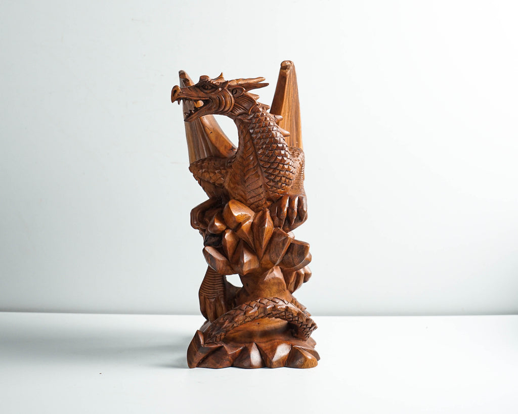 Wooden Dragon Statue, Unique Sculpture, Chinese Dragon, Mystical Animal, Miniature, HandCarved, Office Decor, Gifts for Him, Birthday Gift