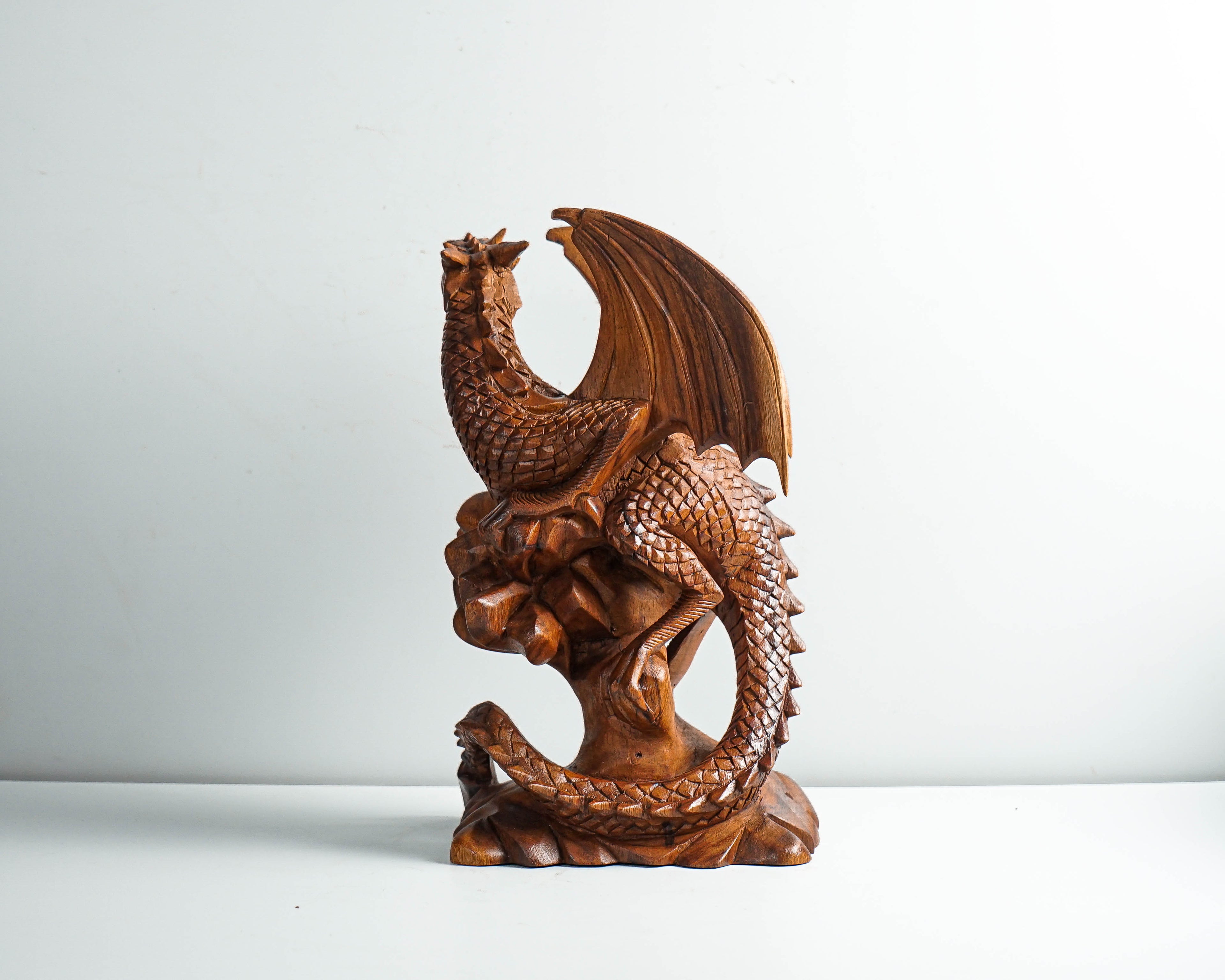 Wooden Dragon Statue, Unique Sculpture, Chinese Dragon, Mystical Animal, Miniature, HandCarved, Office Decor, Gifts for Him, Birthday Gift
