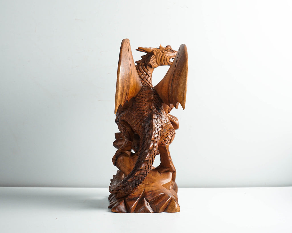 Wooden Dragon Statue, Unique Sculpture, Chinese Dragon, Mystical Animal, Miniature, HandCarved, Office Decor, Gifts for Him, Birthday Gift