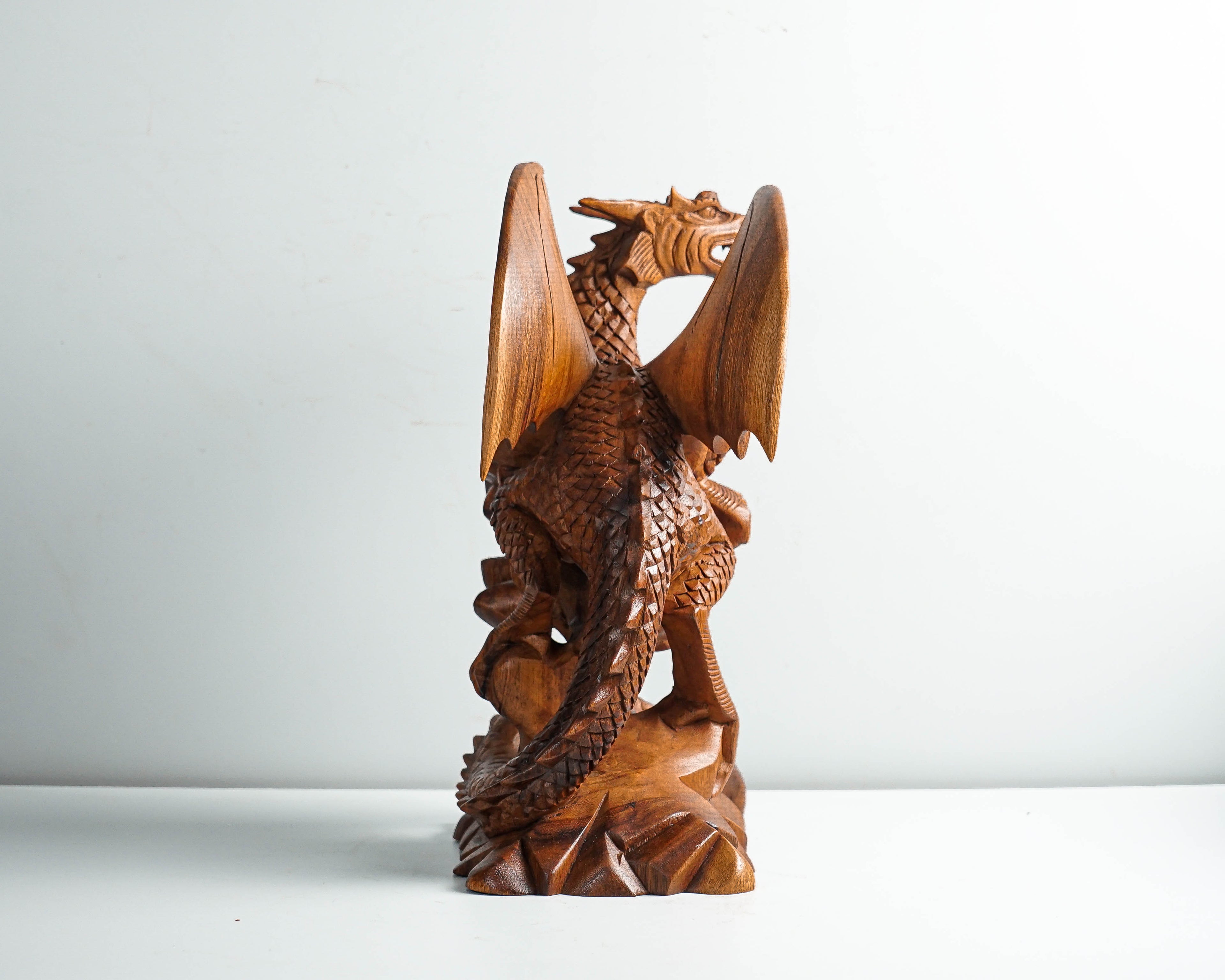 Wooden Dragon Statue, Unique Sculpture, Chinese Dragon, Mystical Animal, Miniature, HandCarved, Office Decor, Gifts for Him, Birthday Gift