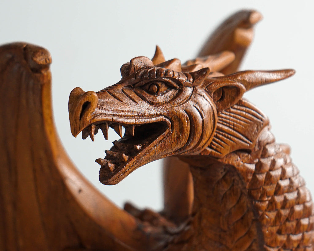 Wooden Dragon Statue, Unique Sculpture, Chinese Dragon, Mystical Animal, Miniature, HandCarved, Office Decor, Gifts for Him, Birthday Gift