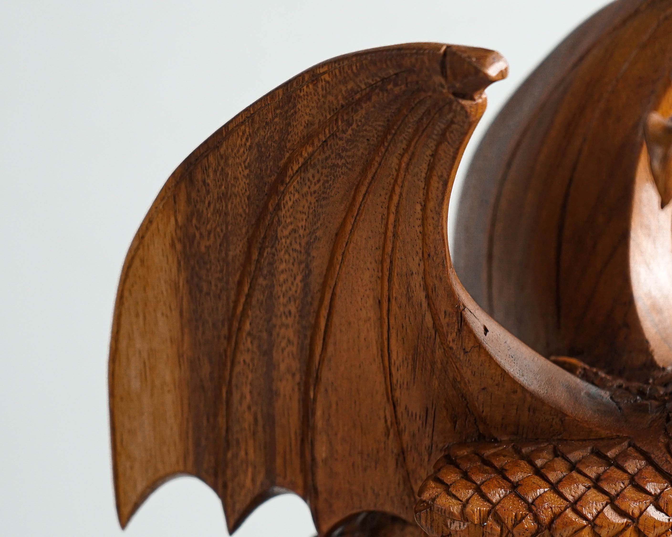 Wooden Dragon Statue, Unique Sculpture, Chinese Dragon, Mystical Animal, Miniature, HandCarved, Office Decor, Gifts for Him, Birthday Gift