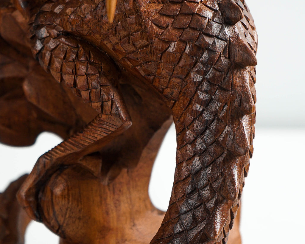 Wooden Dragon Statue, Unique Sculpture, Chinese Dragon, Mystical Animal, Miniature, HandCarved, Office Decor, Gifts for Him, Birthday Gift