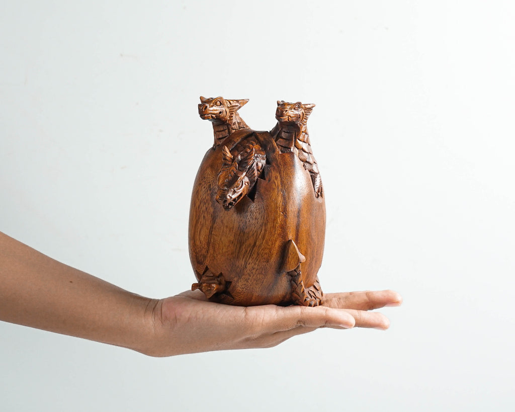 Triplets Baby Dragon Sculpture, Newborn, Egg Wood, Wood Carving, Wooden Statue, Modern Decor, Nursery Decor, Gift for Parents, Gifts for Her
