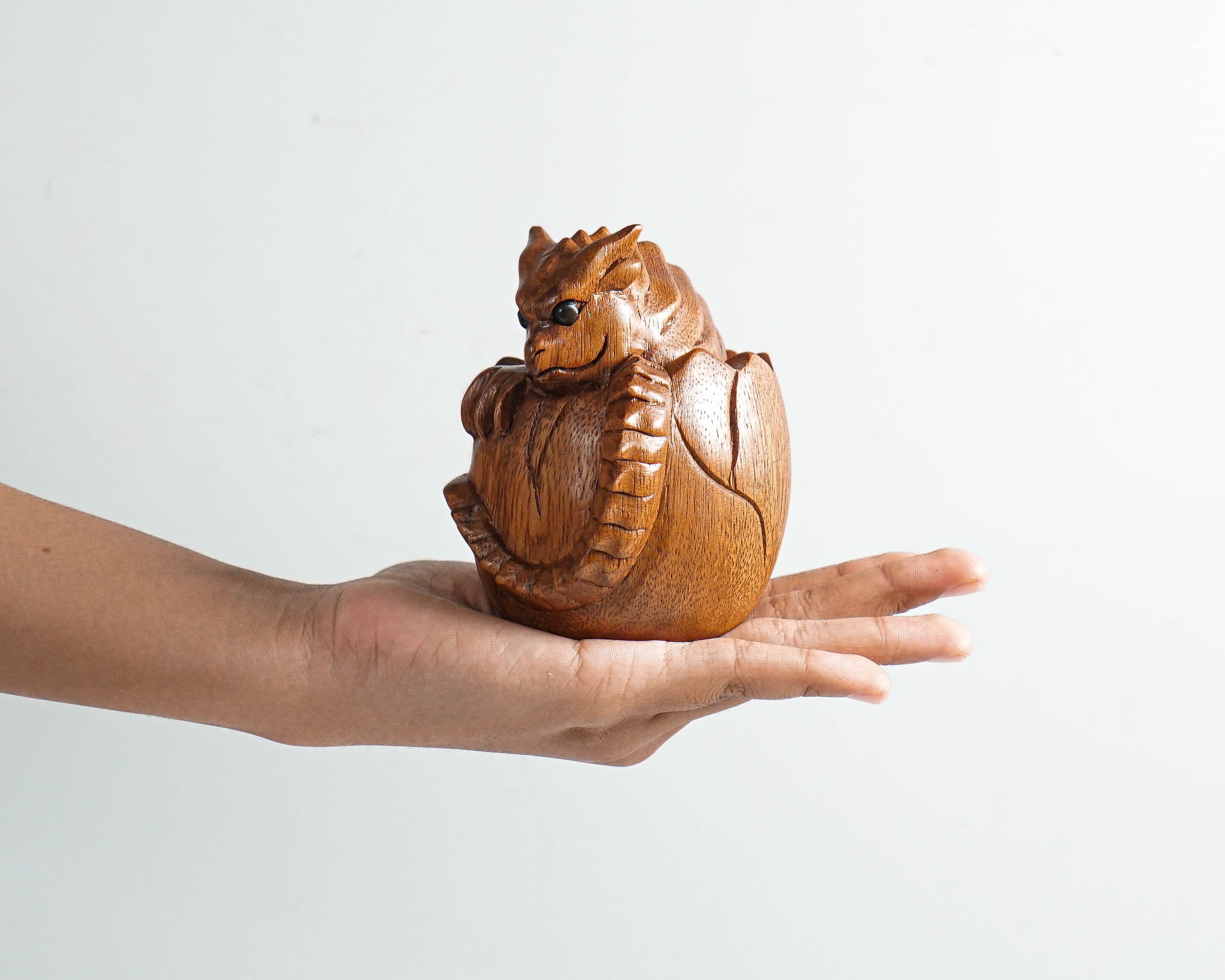 Baby Dragon Hatching From an Egg, Cute Baby Dragon, Mystical Animal, Art, Wood Carving, Wooden Figurine, Gift for Mother, Housewarming Gift