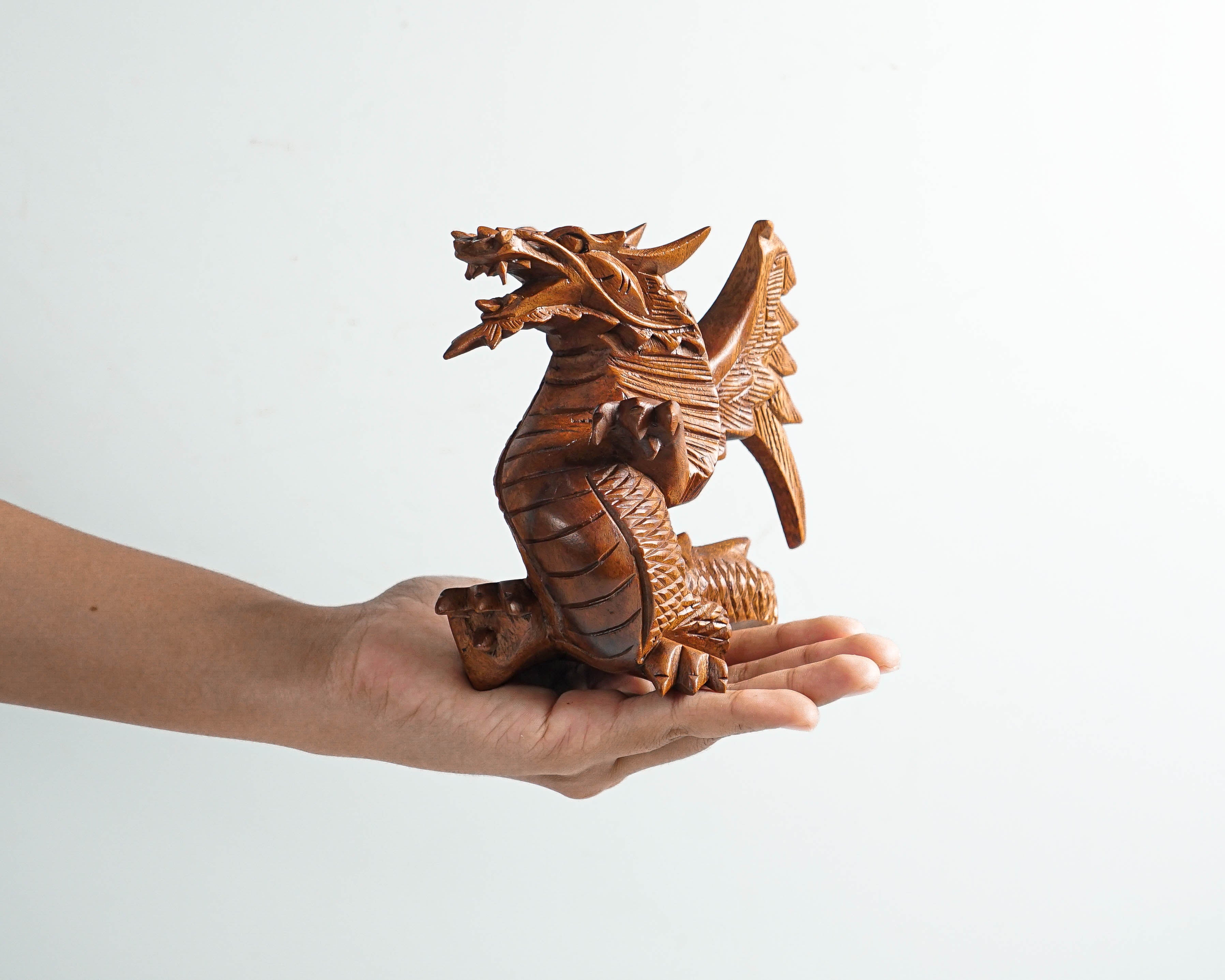 Wooden Dragon Statue, Unique Sculpture, Chinese Dragon, Mystical Animal, Unique Statue, Handmade, Home Decor, Gift for Her, Birthday Gift