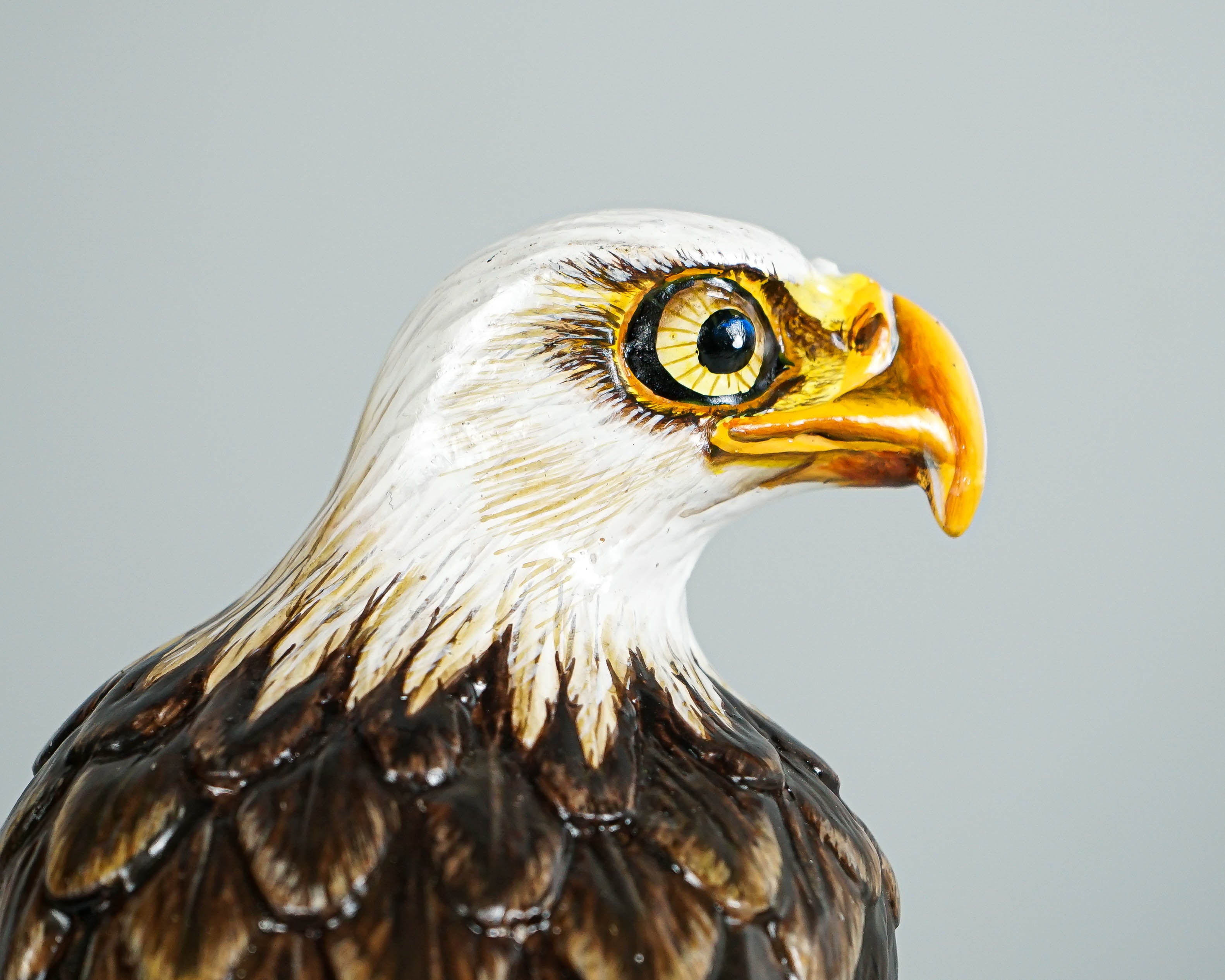 Handmade Bald Eagle Sculpture, Painted Statue, Wood Carving Figure, Bird, Handcraft, Freedom, Office Decor, Personalized, Gift for Dad