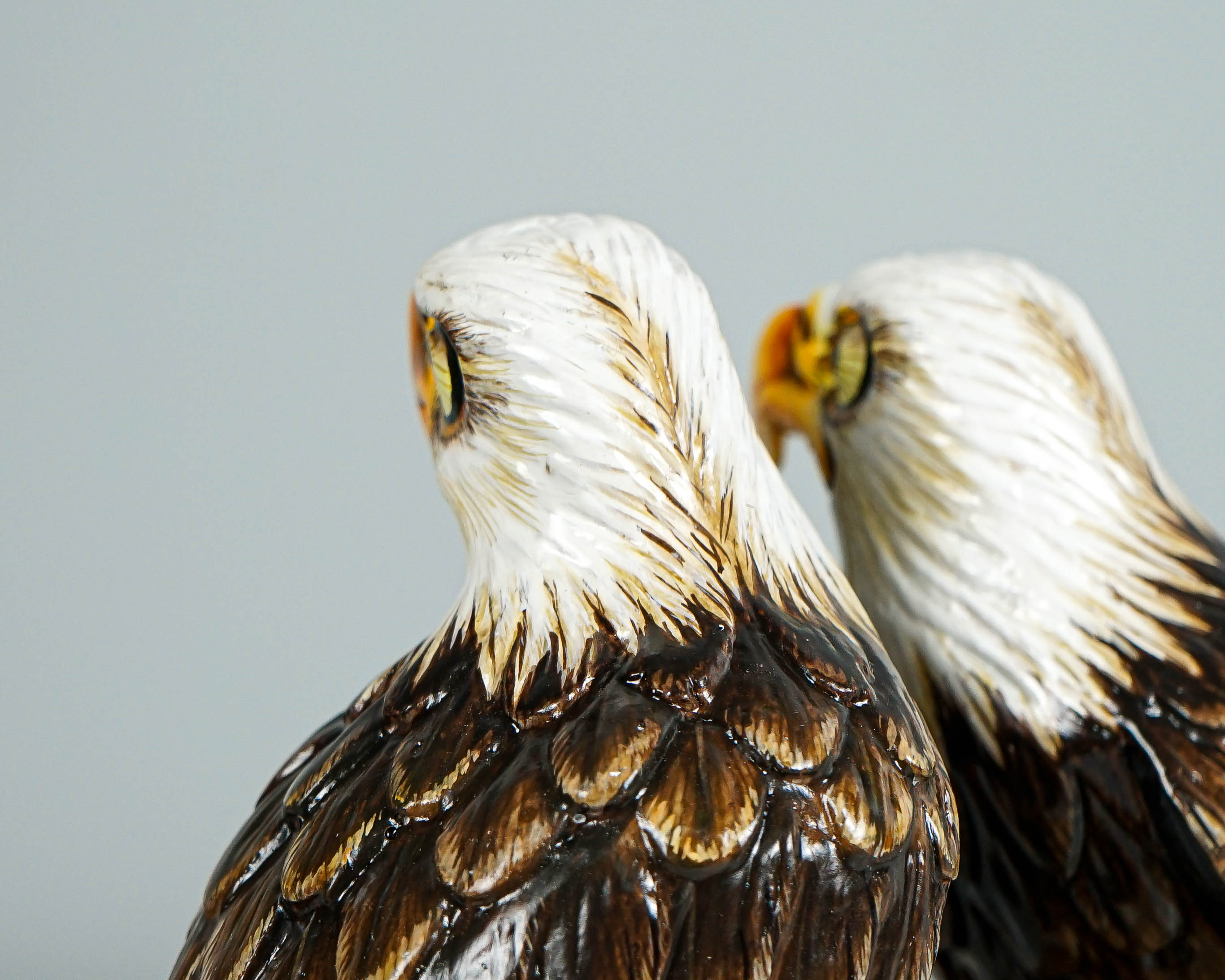 Bald Eagle Sculpture, Couple, Painted Statue, Wood Carving Figure, Colorful Art, Unique Bird, Handmade Decor, Office Decor, Anniversary Gift