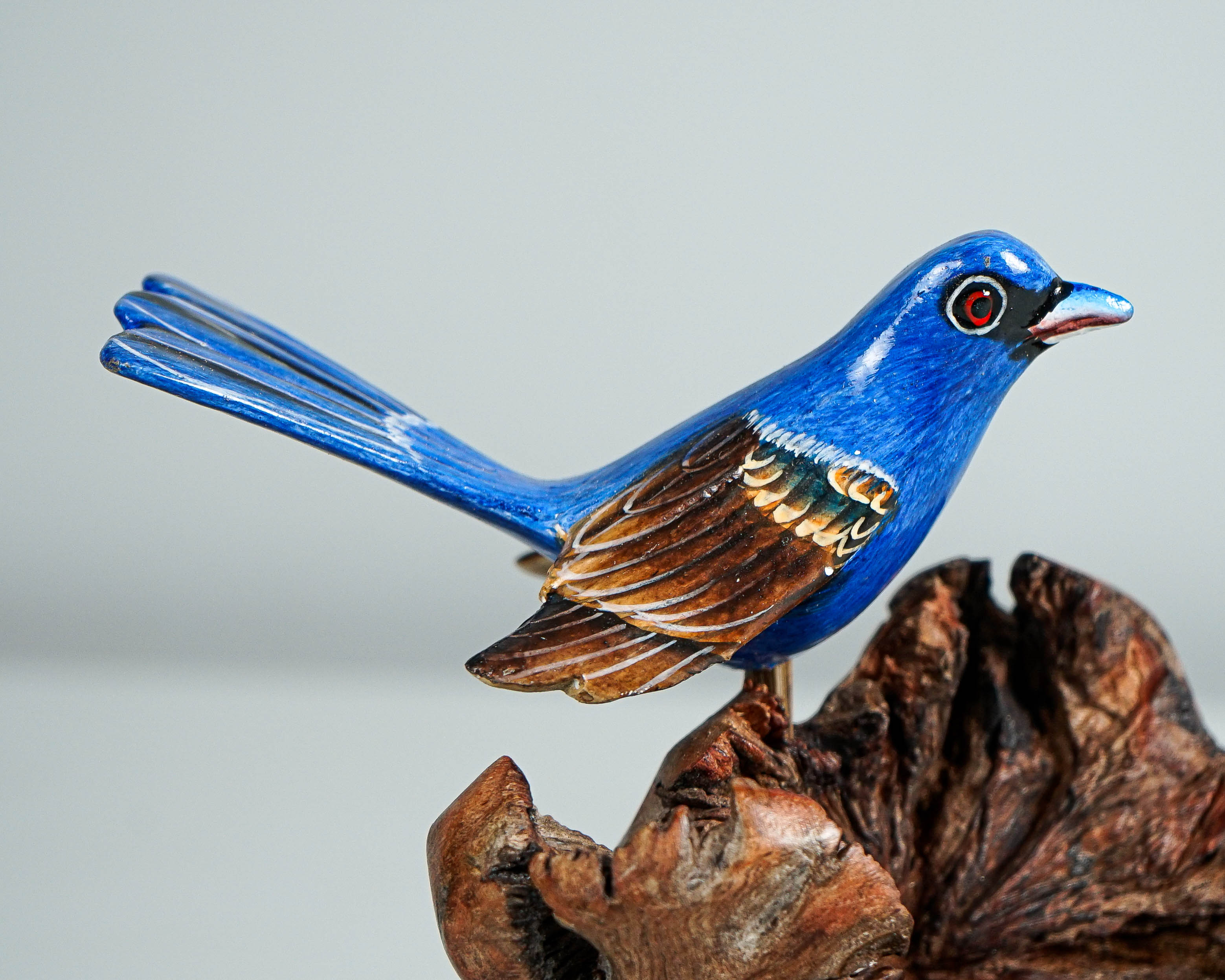 Blue Canary Statue, Indigo Bunting Sculpture, Art, Love, Animal, Miniature, Figurine, Colorful Art, Above Bed Decor, Memorial Gift