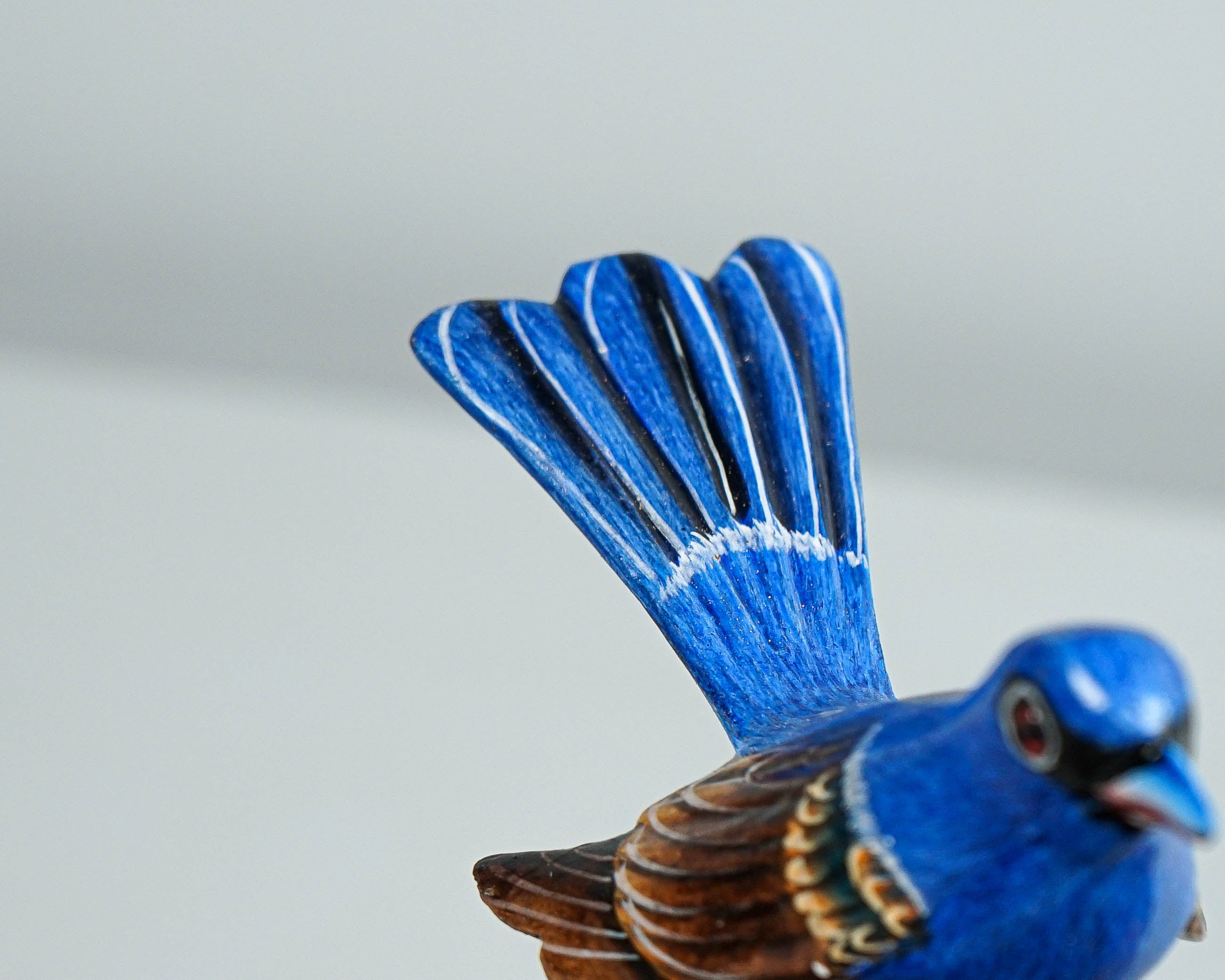 Blue Canary Statue, Indigo Bunting Sculpture, Art, Love, Animal, Miniature, Figurine, Colorful Art, Above Bed Decor, Memorial Gift